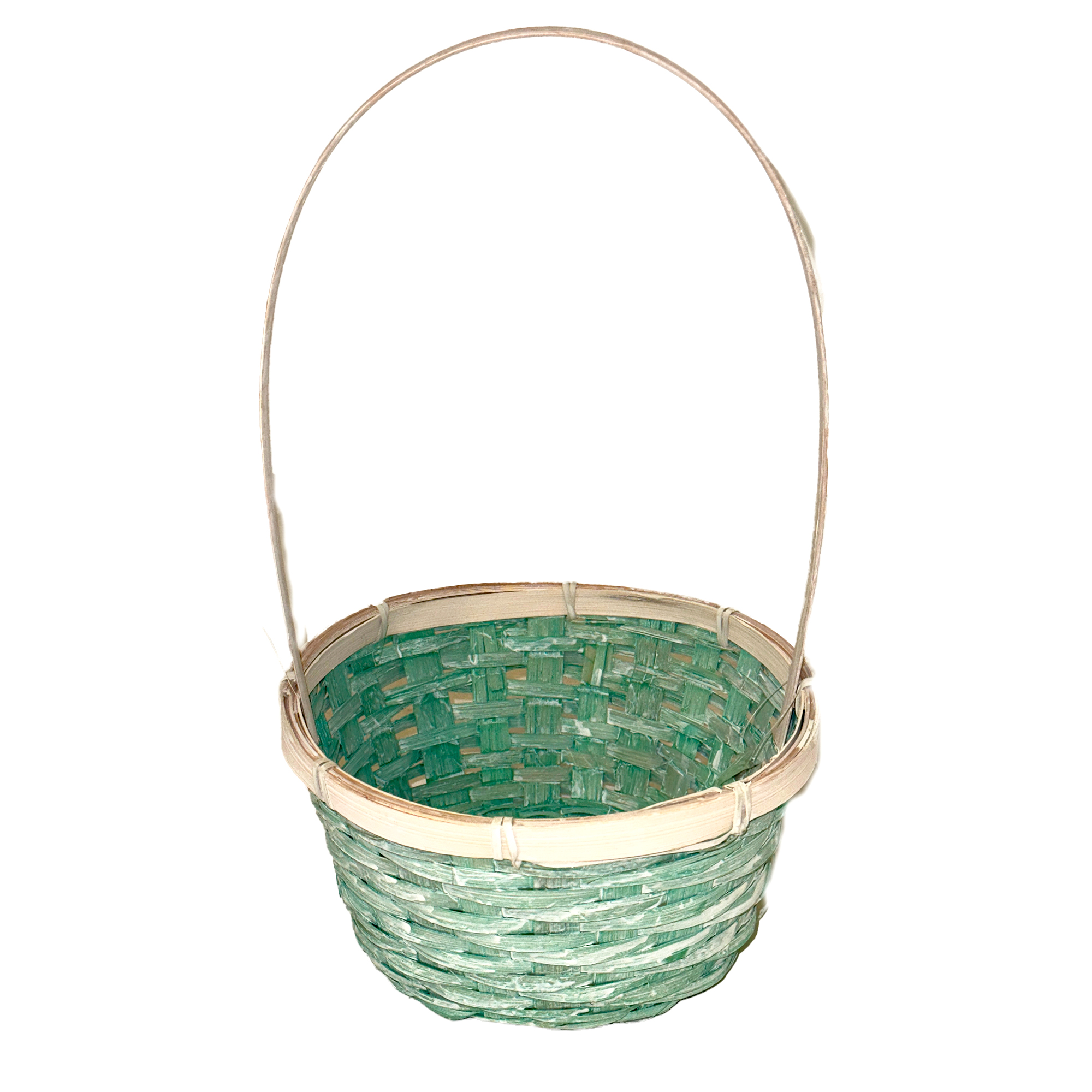 Корзина плетеная "Кант" (бамбук), D21xH10/34 см Зеленый
