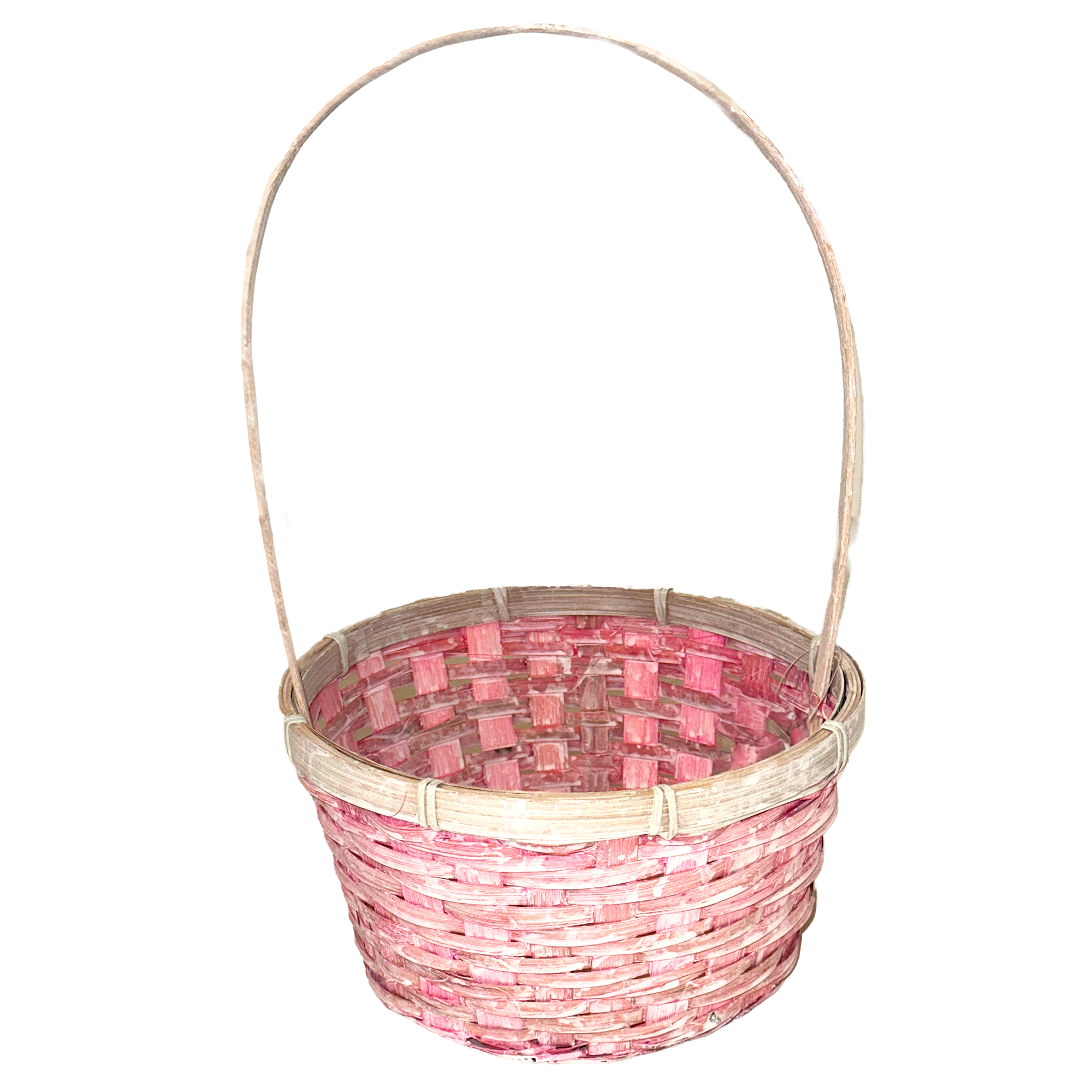 Корзина плетеная "Кант" (бамбук), D21xH10/34 см Розовый