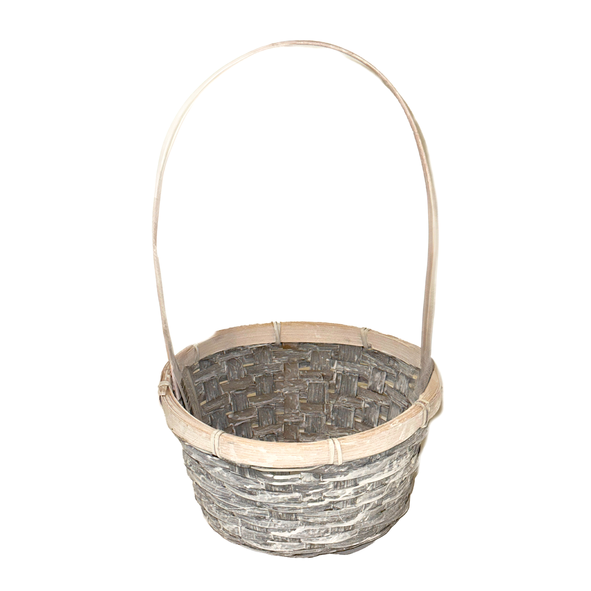 Корзина плетеная "Кант" (бамбук), D21xH10/34 см Серый