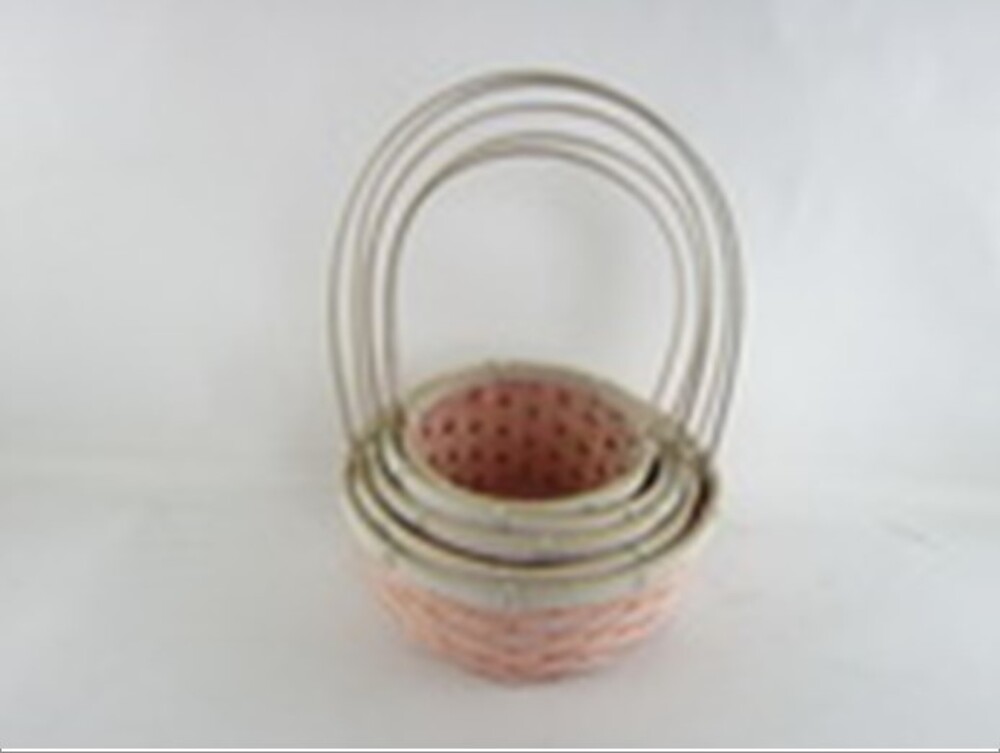 Корзина плетеная "Кант" (бамбук), D17xH9/30 см - D26xH11/37 см, набор (5 шт) Оранжевый