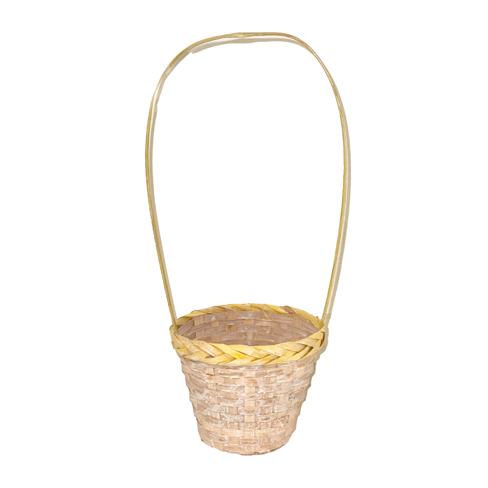 Корзина плетеная "Кант" (бамбук), D18xH15/50 см Желтый