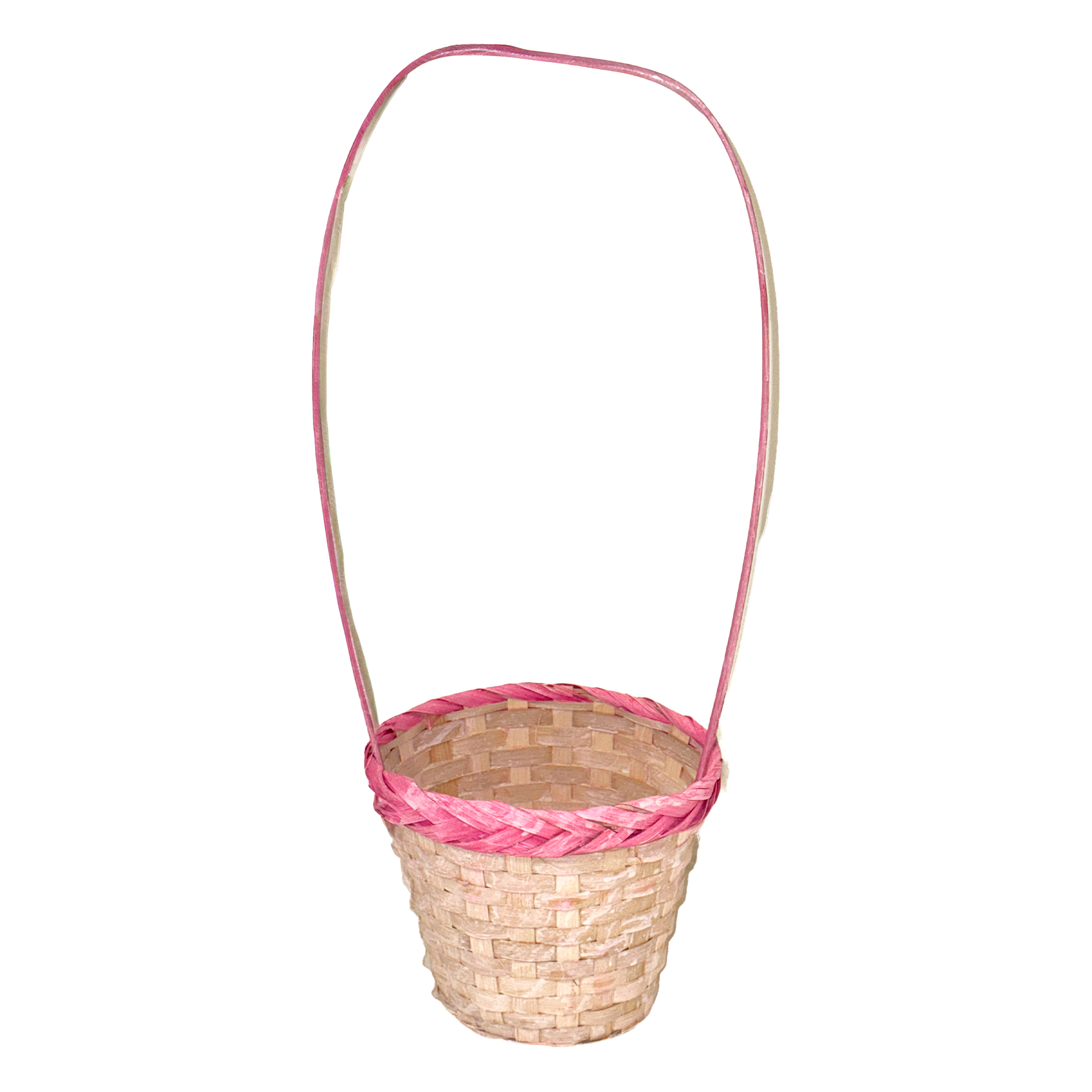 Корзина плетеная "Кант" (бамбук), D18xH15/50 см Розовый