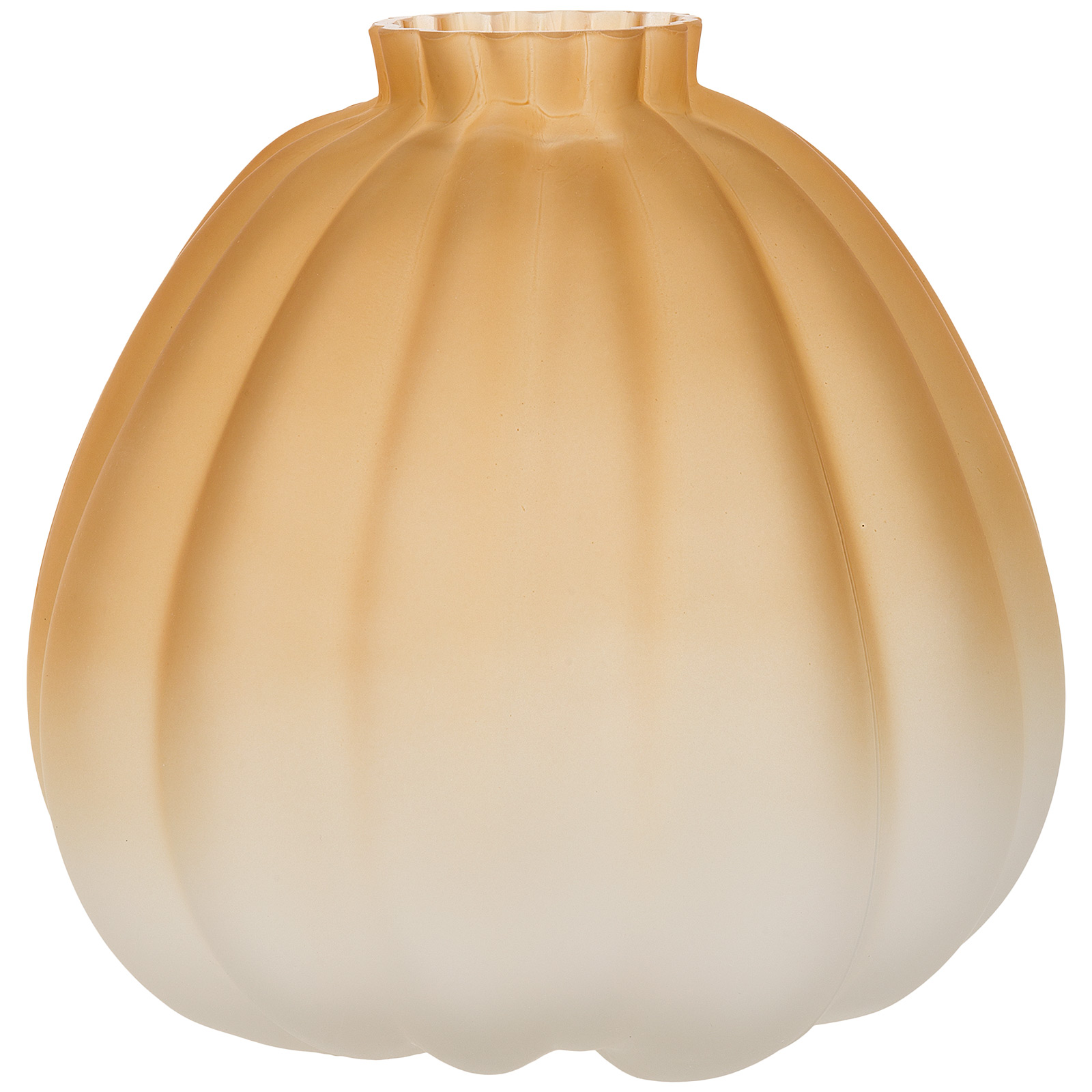 Ваза "Frosty fruit" (стекло), D19xH18 см Белый-оранжевый