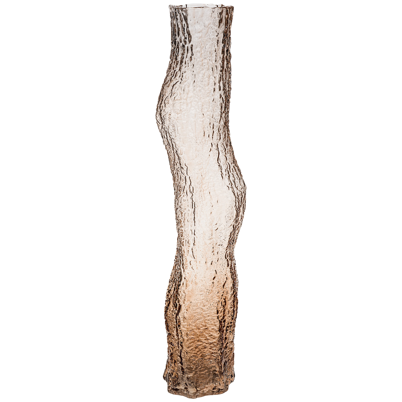 Ваза "Айсберг" (стекло), D12,5xH60 см, с декоративной текстурой Светло-коричневый