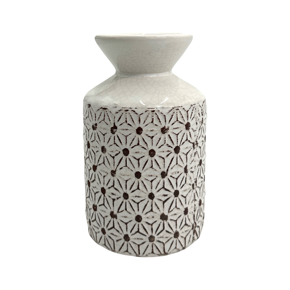 Ваза "Tracery" (керамика), D10xH16,5 см Белый