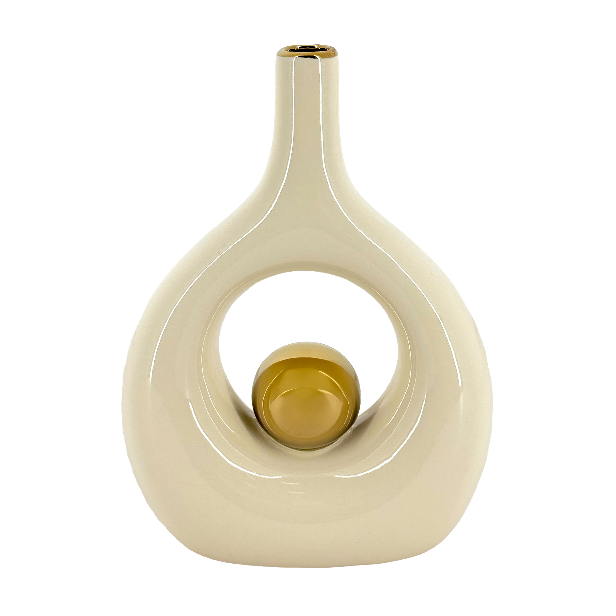 Ваза "Focus" (керамика), 16x7xH21,5 см Белый