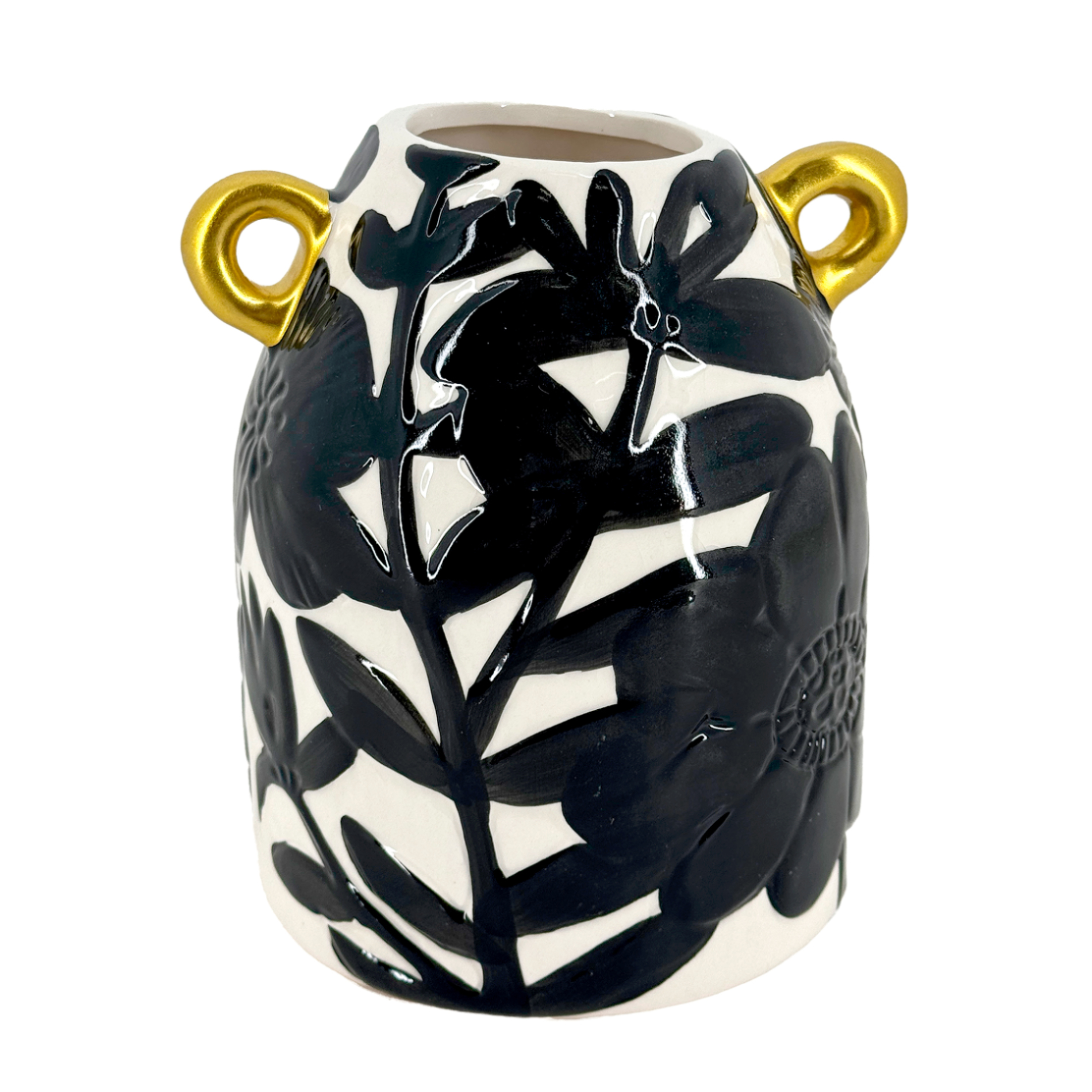 Ваза "Zebra" (керамика), 13,5x12,5xH16,5 см Белый-черный