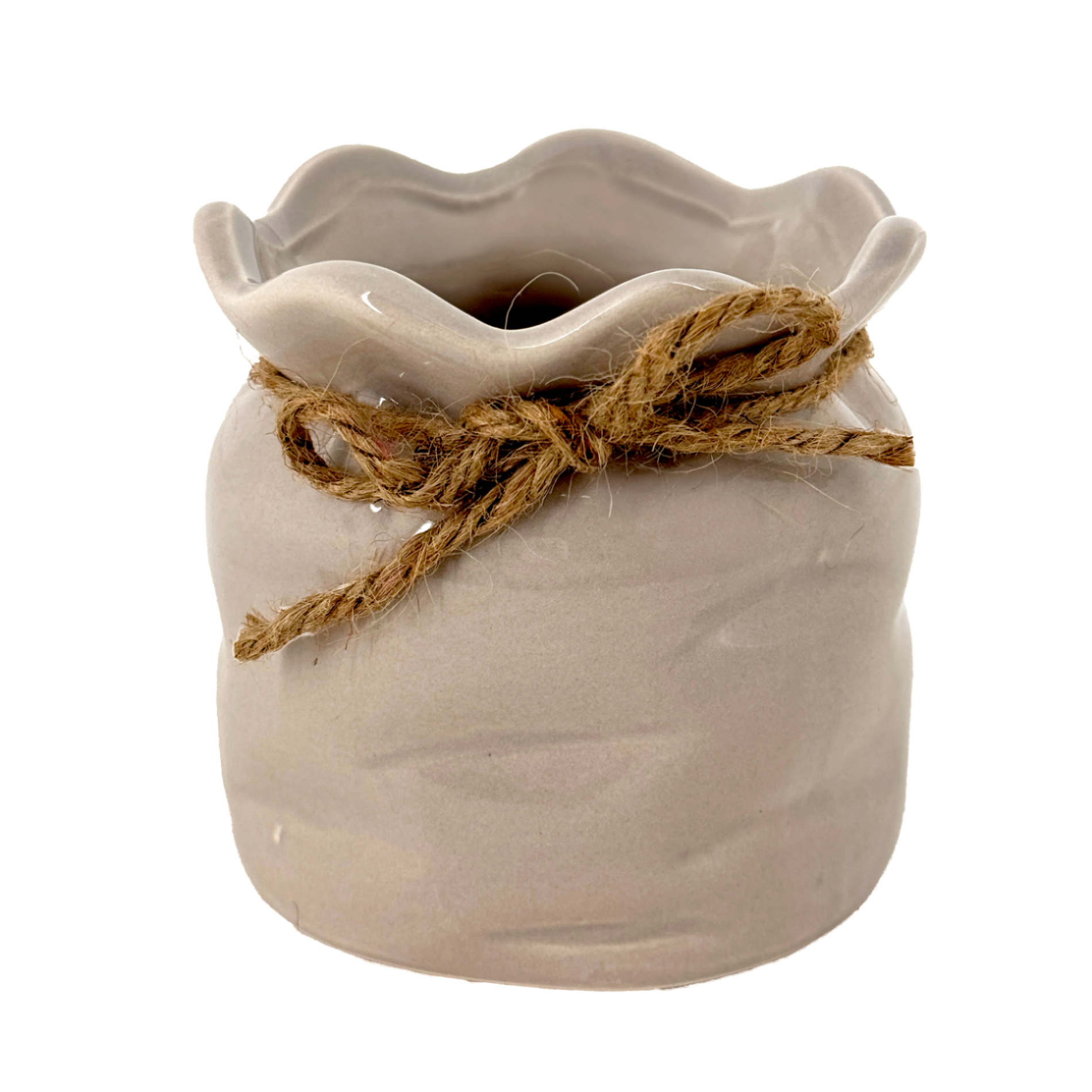 Ваза "Sack" (керамика), D9,5xH9 см Капучино