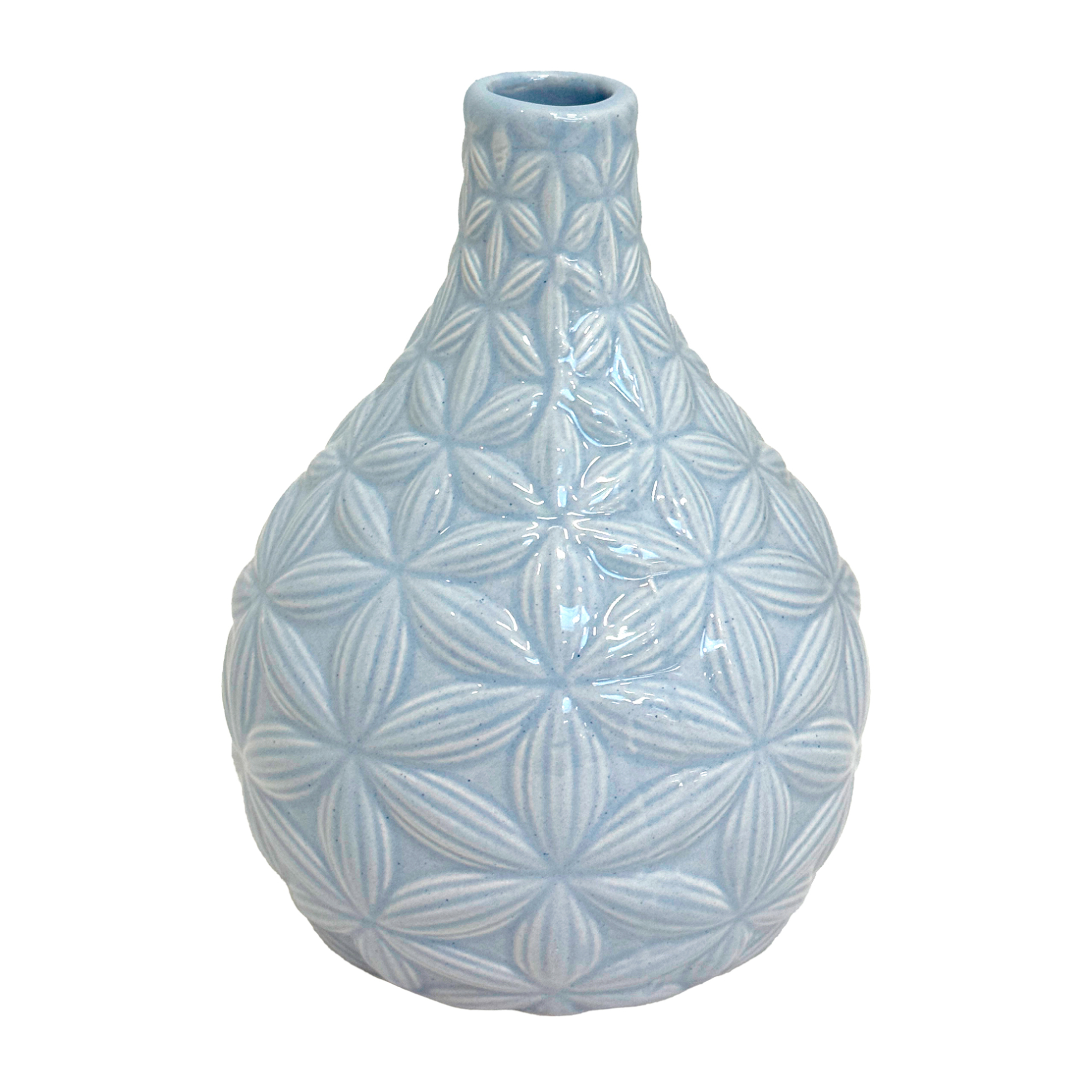 Ваза "Clover" (керамика), D13xH18 см Светло-синий