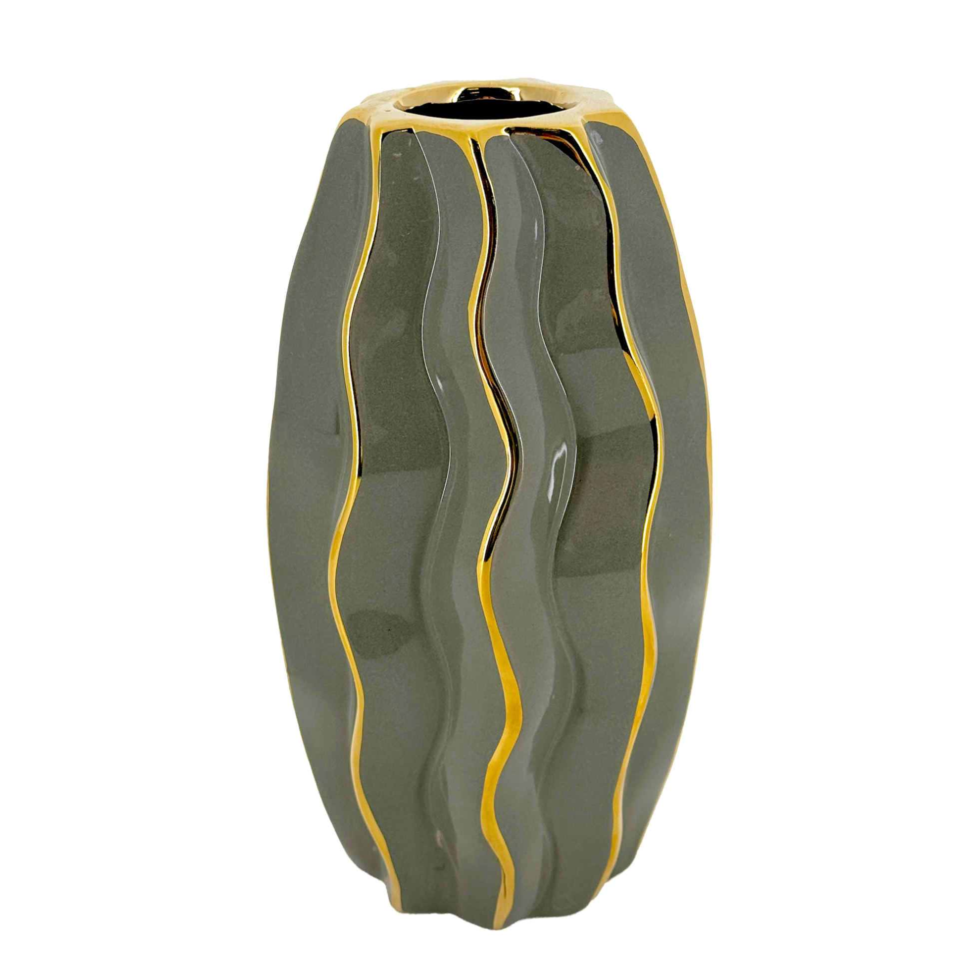 Ваза "Asher" (керамика), D13,5хН24,5 см Серый