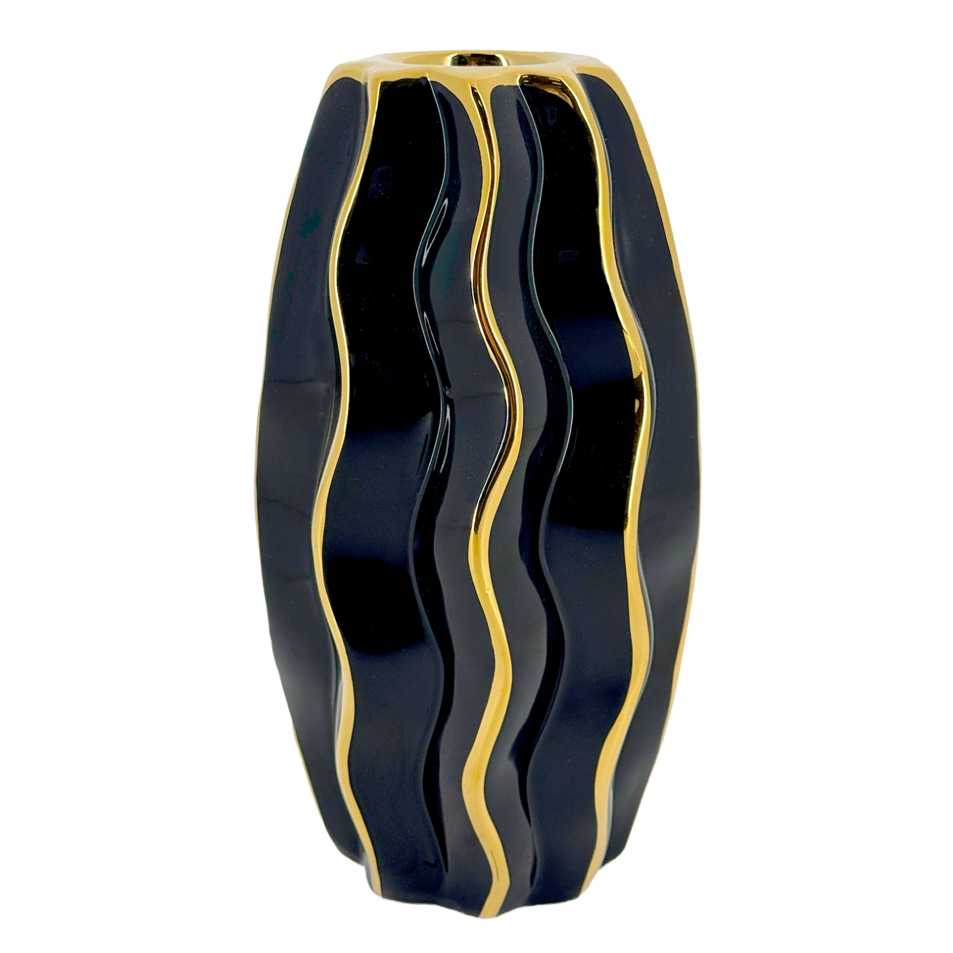 Ваза "Asher" (керамика), D13,5хН24,5 см Черный