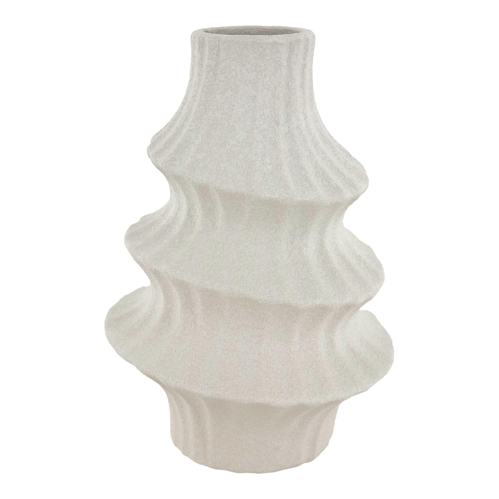 Ваза "Coil" (керамика), D14xH25,5 см Белый