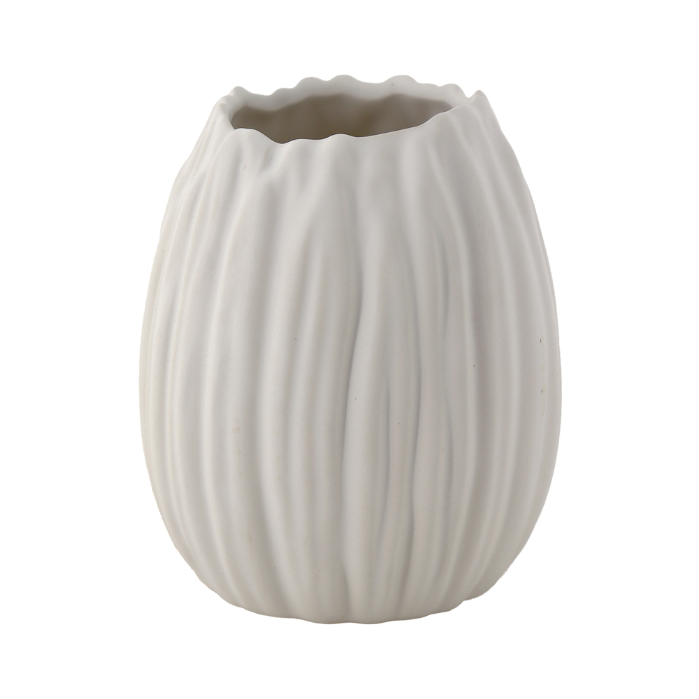 Ваза "Bright Shell" (керамика), D12xH15 см Кофейный