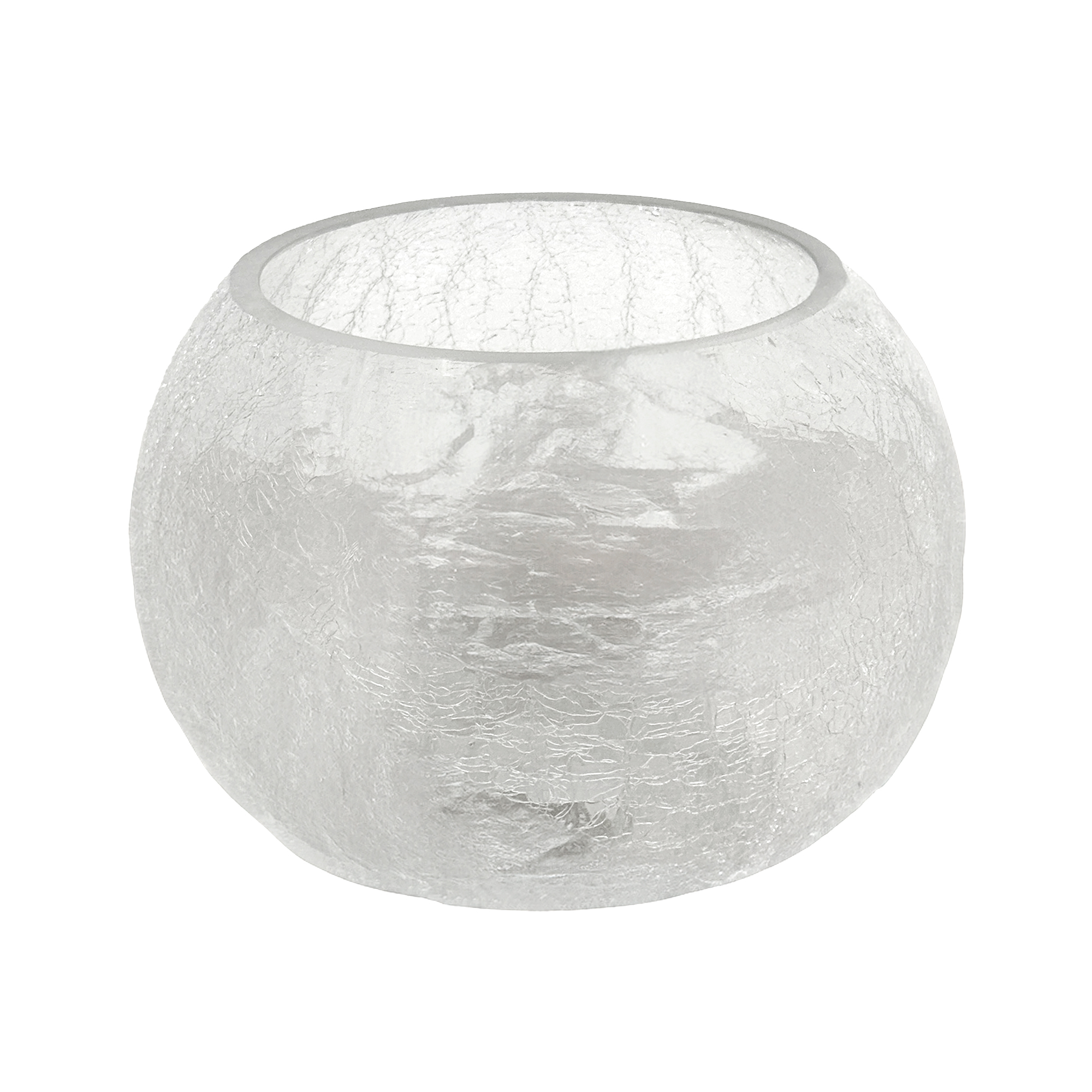 Ваза "Шаровая кракелюр" (стекло), D25 см Прозрачный