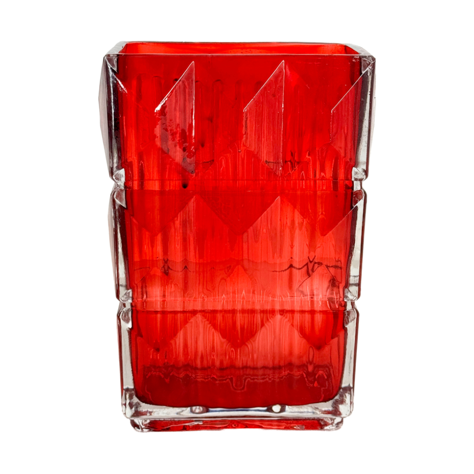 Ваза "Carat" (стекло), 7,5x12xH19 см Красный