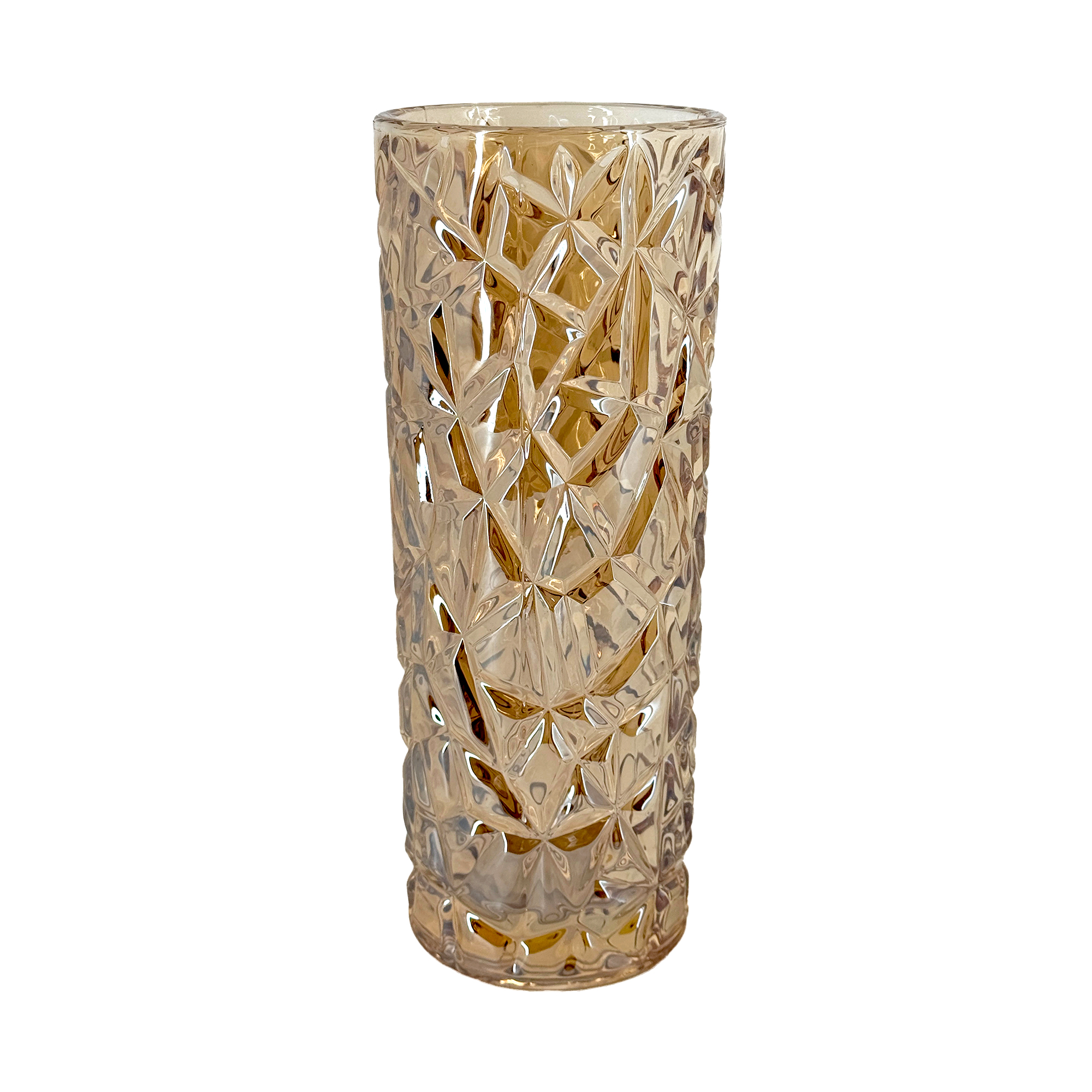 Ваза "Amber" (стекло), D10xH25 cм Охра