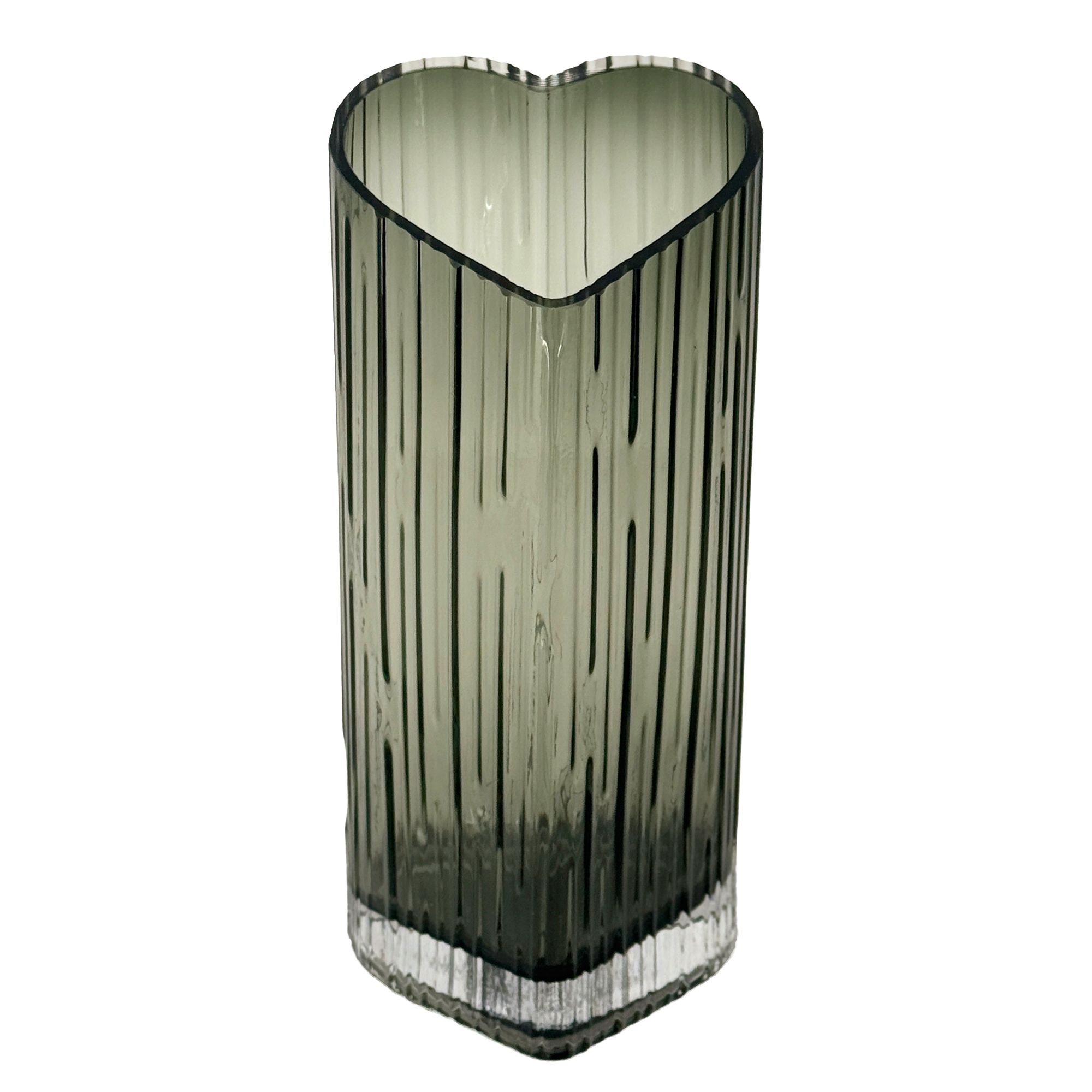 Ваза "Heart" (стекло), D12хН30 см Серый