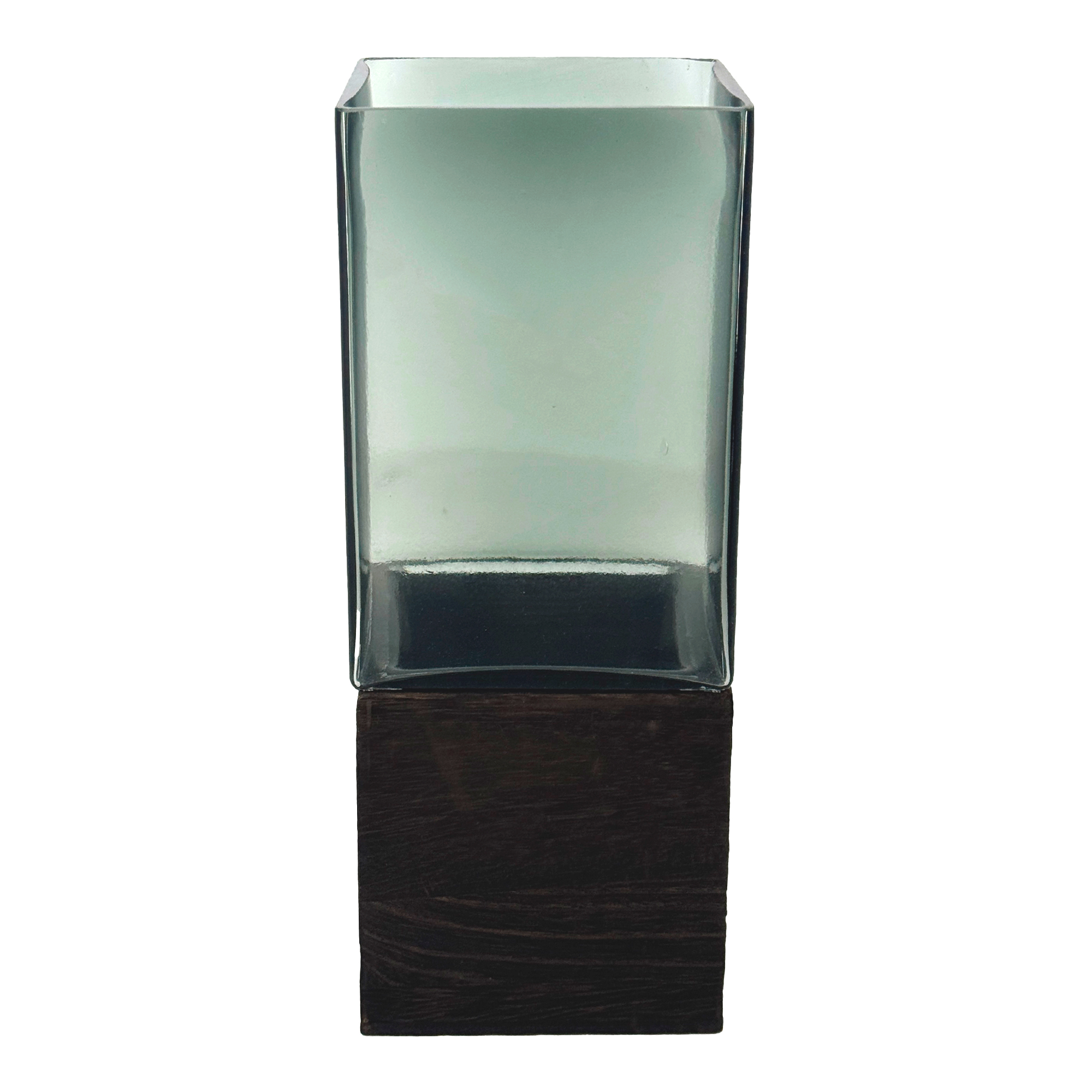 Ваза "Square wood" (стекло), D10xH25 см Серый