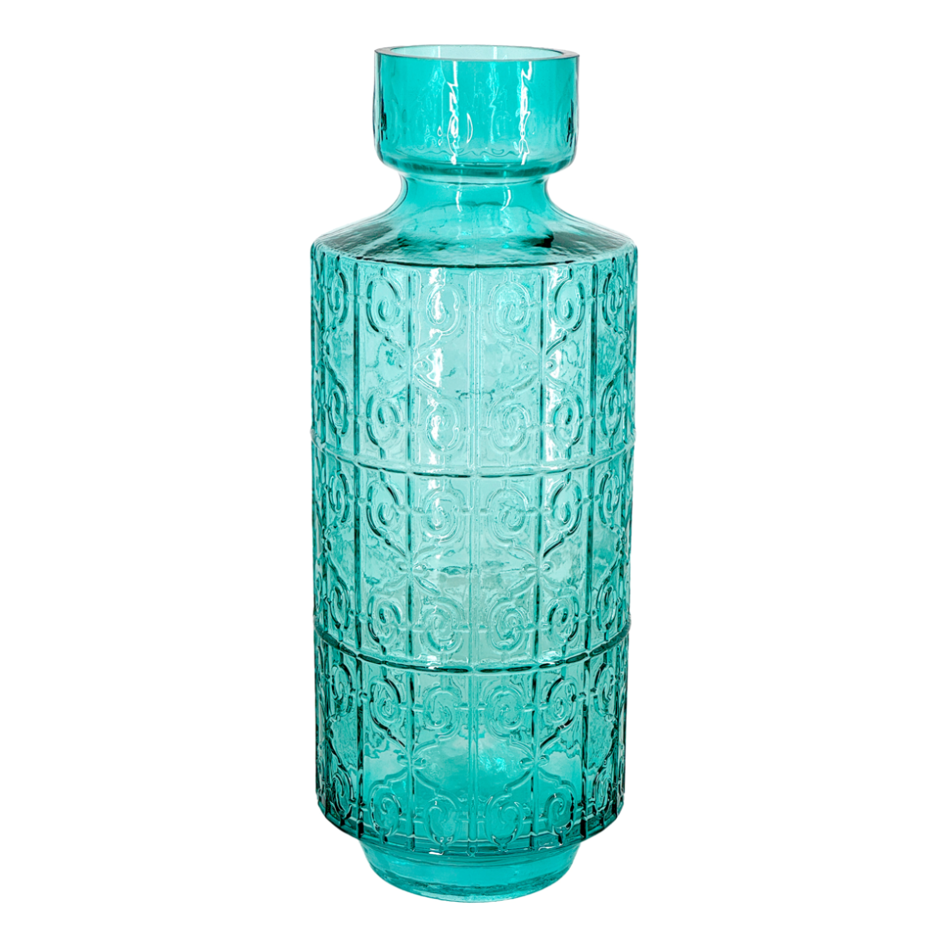 Ваза "Visan" (стекло), D18xH35 см Бирюзовый