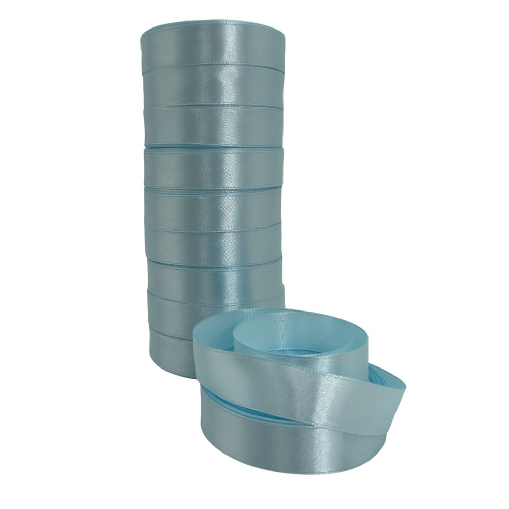 Лента атлас, 20 ммx25 ярд Бирюзовый-голубой