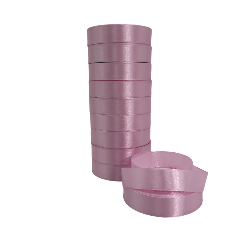 Лента атлас, 20 ммx25 ярд Розовый-сиреневый
