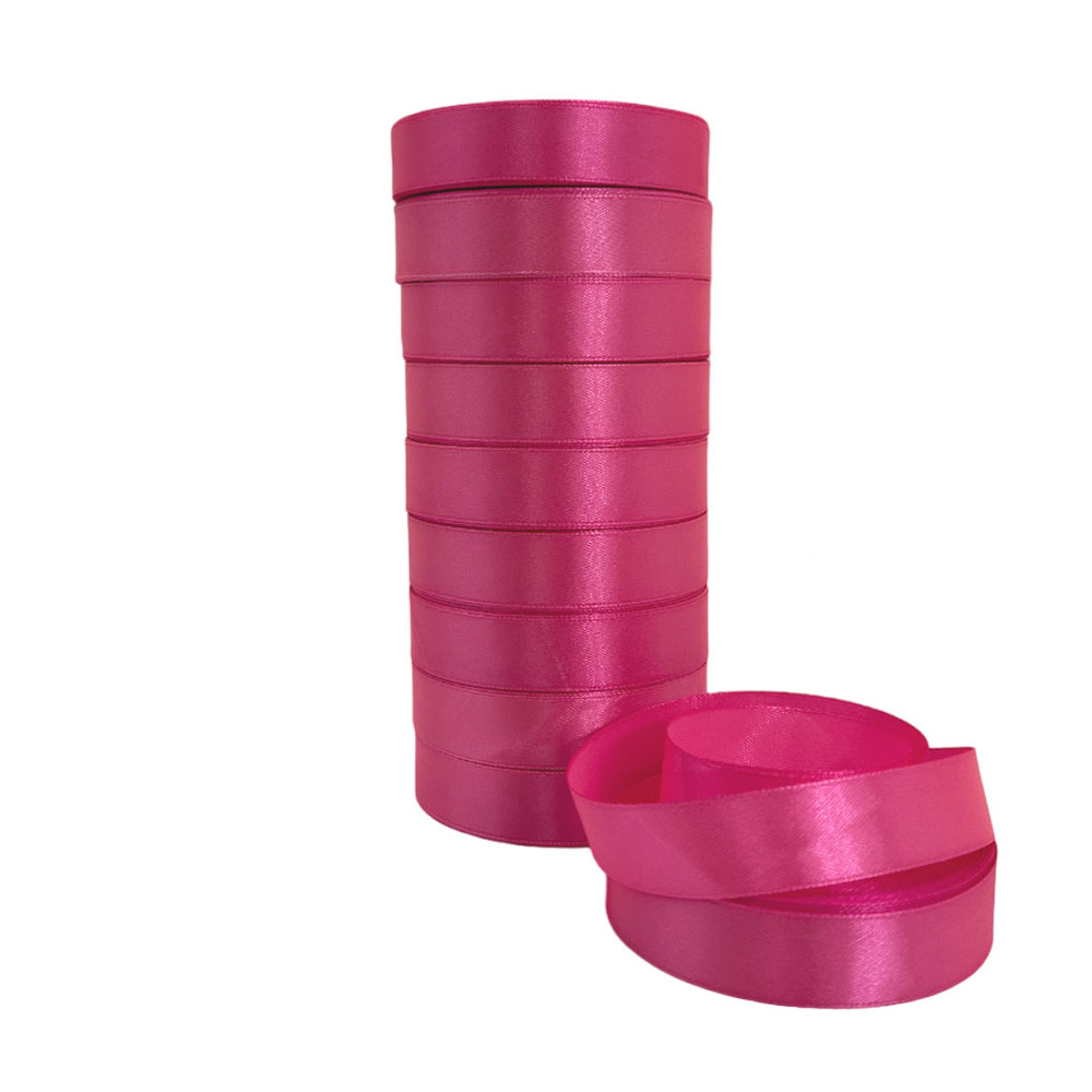 Лента атлас, 20 ммx25 ярд Темно-розовый