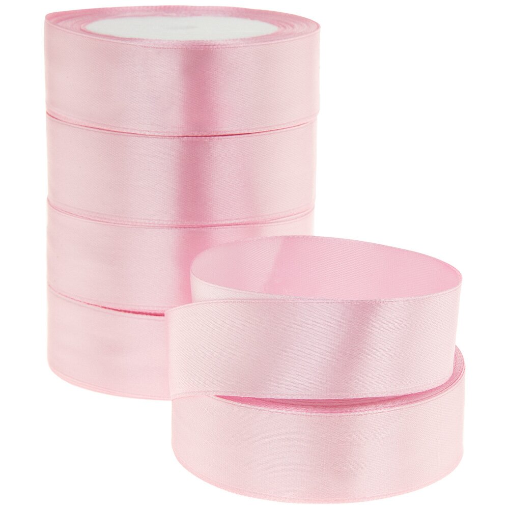 Лента атлас, 25 ммx25 ярд Розовый-сиреневый