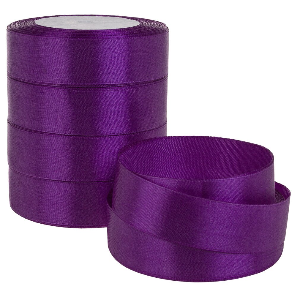Лента атлас, 25 ммx25 ярд Темно-фиолетовый