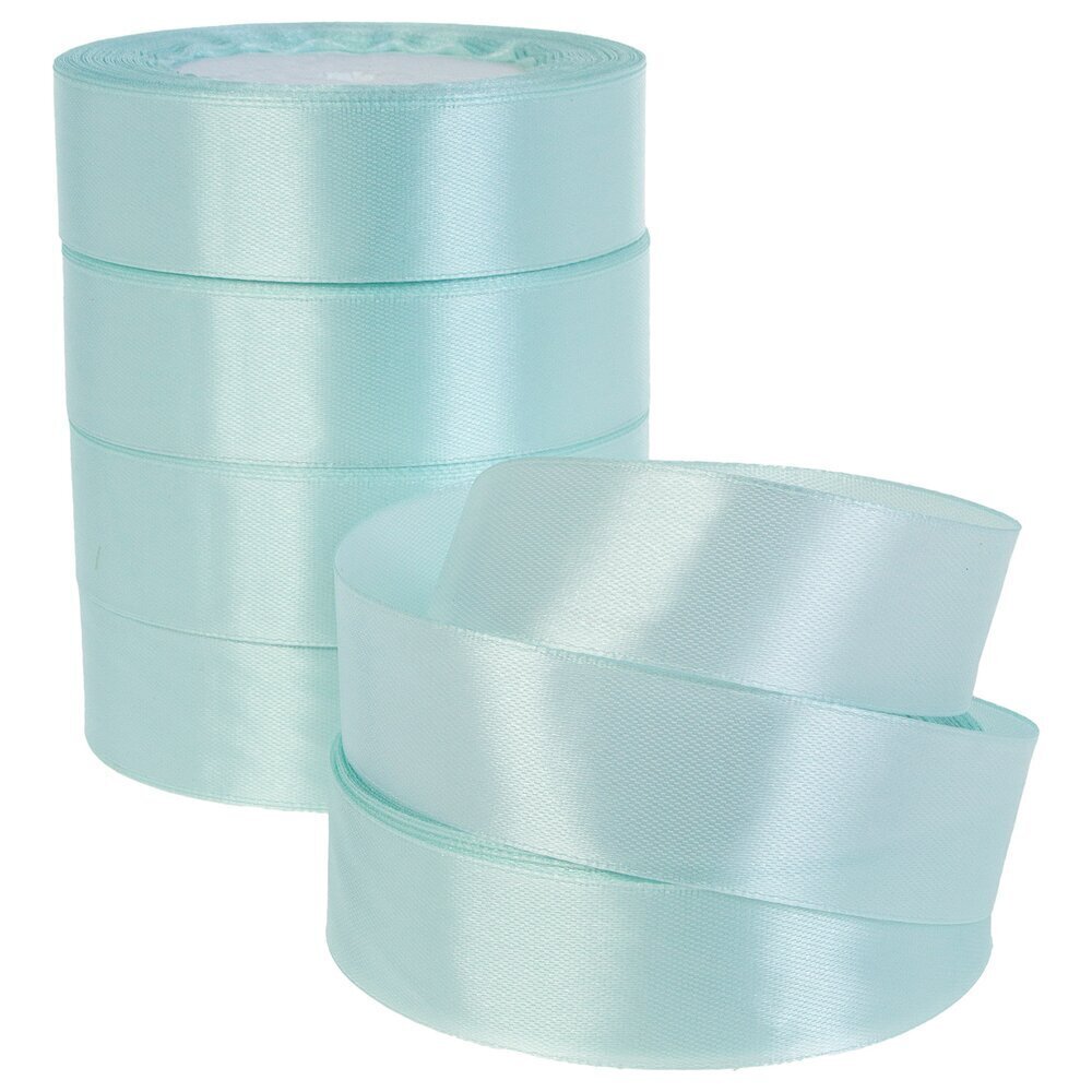 Лента атлас, 25 ммx25 ярд Бирюзовый-голубой