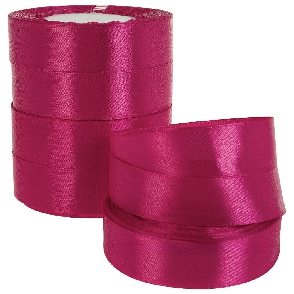Лента атлас, 25 ммx25 ярд Малиновый