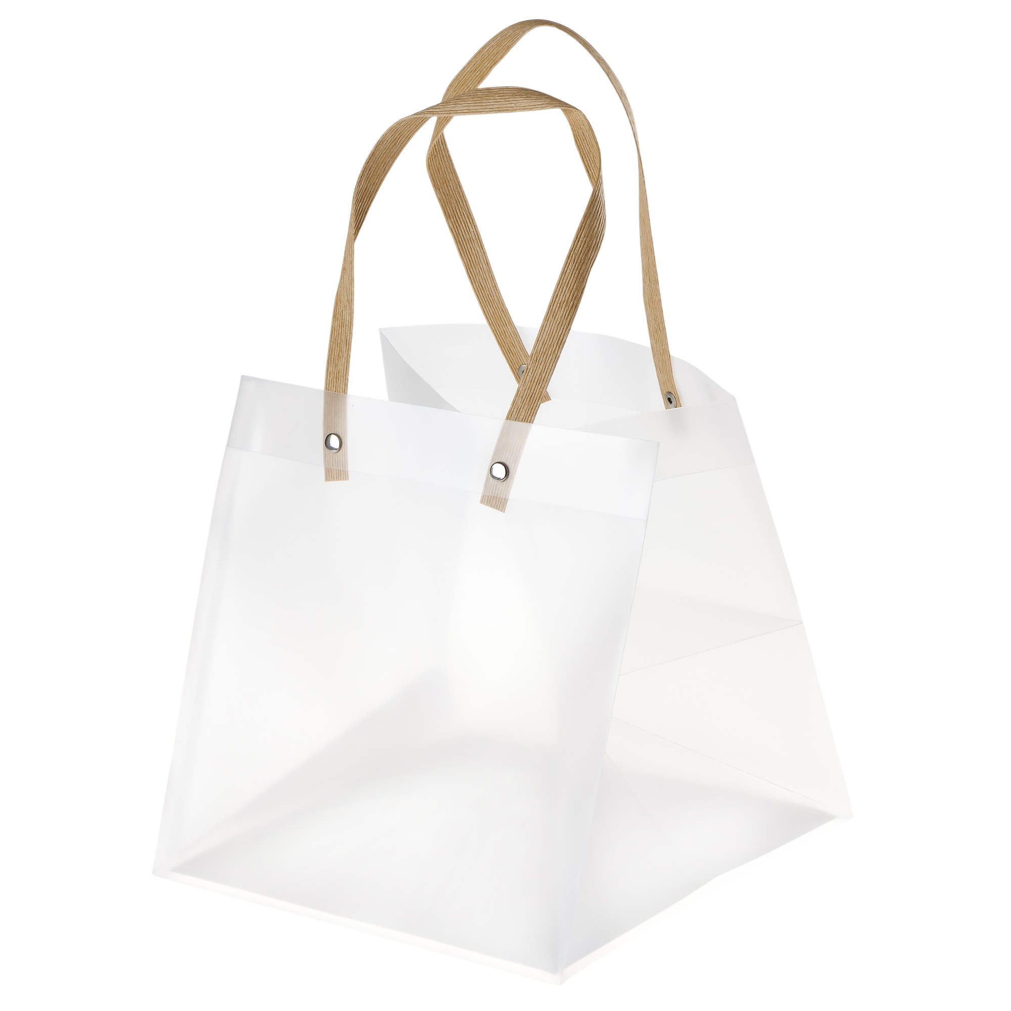 Сумка подарочная (пластик), 21x21xH21 см, набор (10 шт) Прозрачный