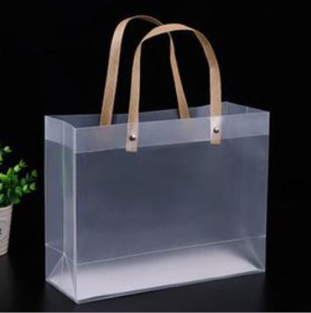 Сумка подарочная (пластик), 26x11xH36 см, набор (10 шт), матовые Прозрачный