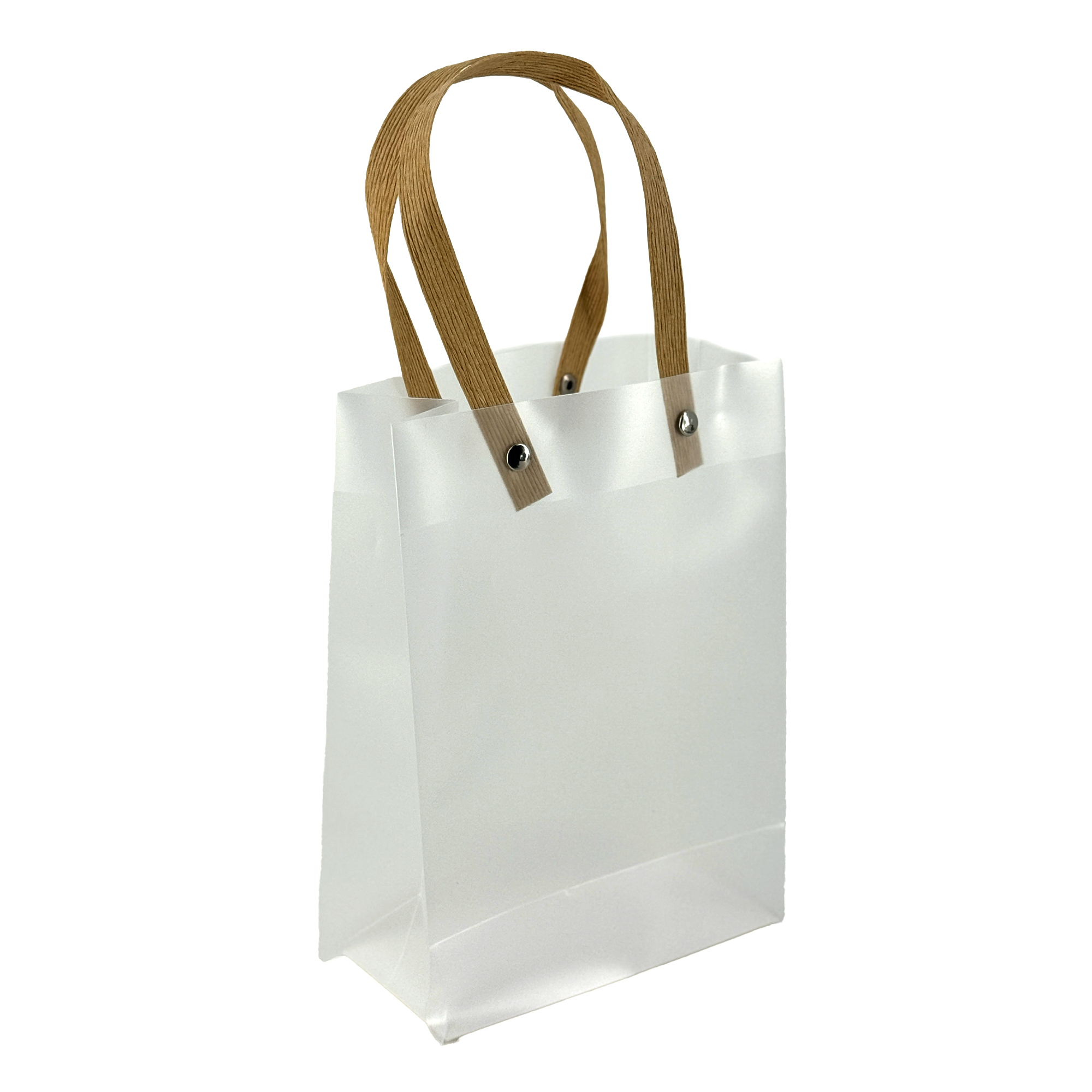 Сумка подарочная (пластик), 13,5x7xH19 см, набор (10 шт), матовые Прозрачный