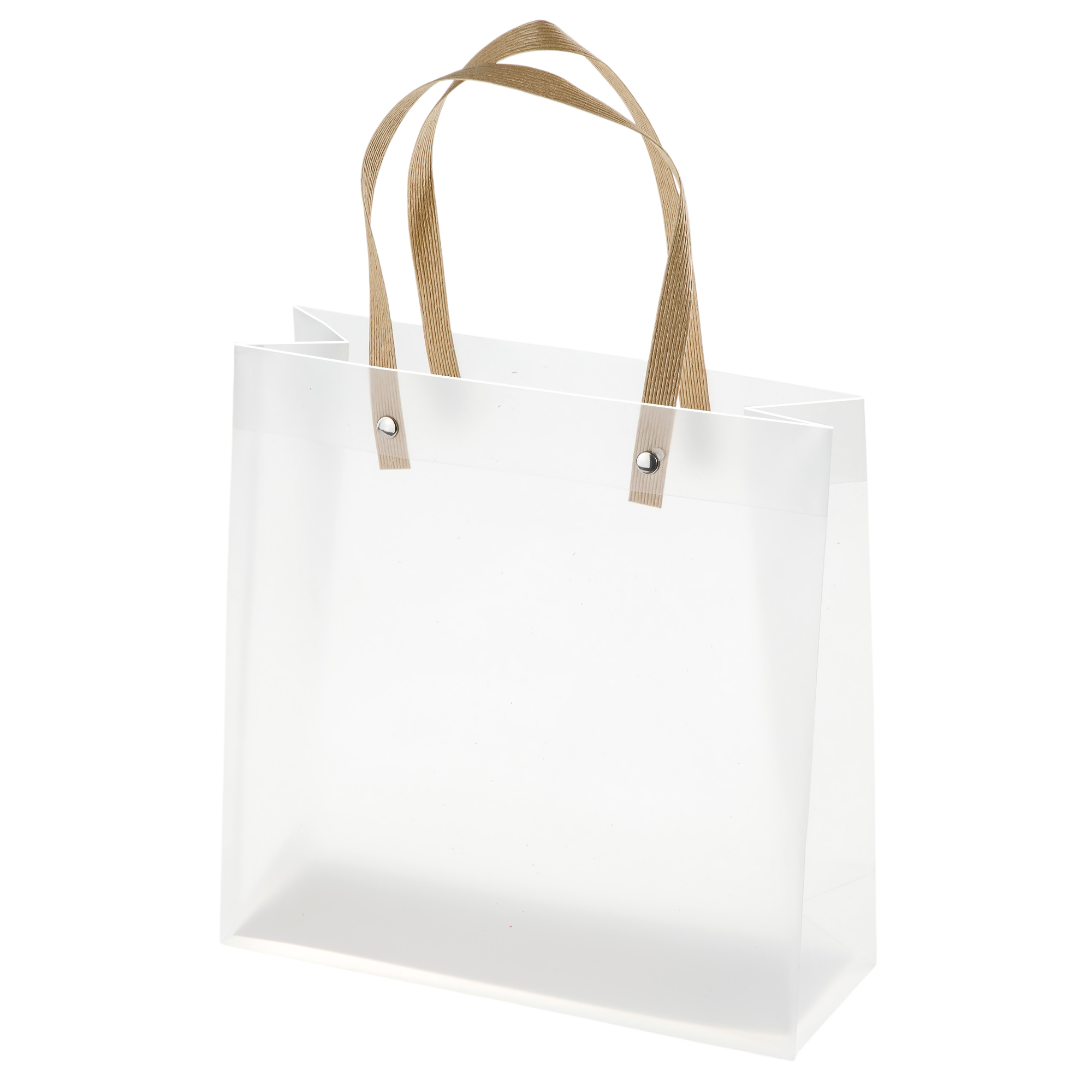 Сумка подарочная (пластик), 22x8xH22 см, набор (10 шт), матовые Прозрачный