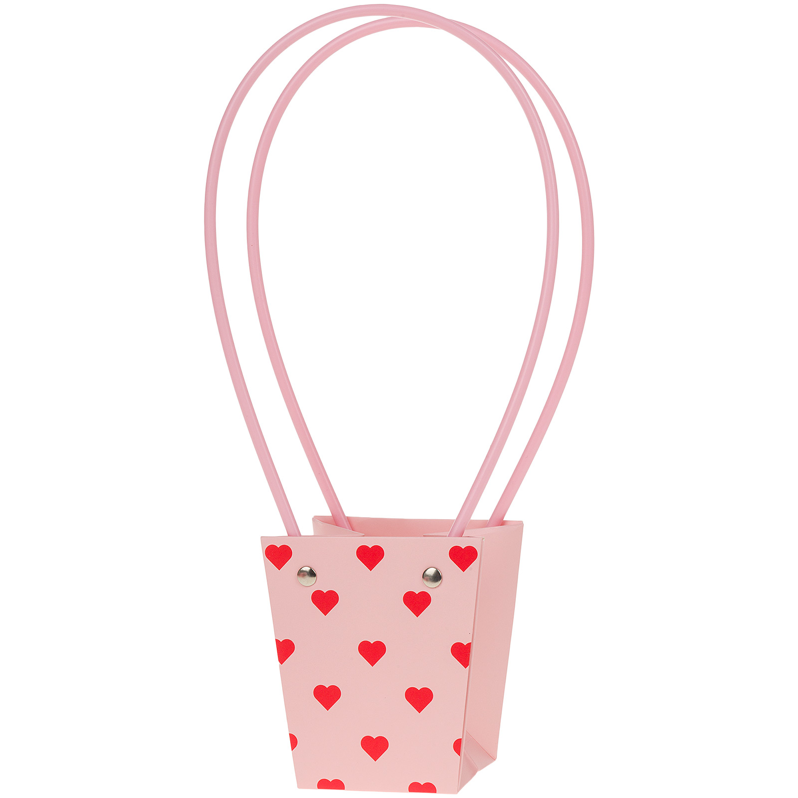 Сумка подарочная "Это любовь" (картон), 9x6,5xH10 см, набор (10 шт), с ламинацией Красный-Розовый