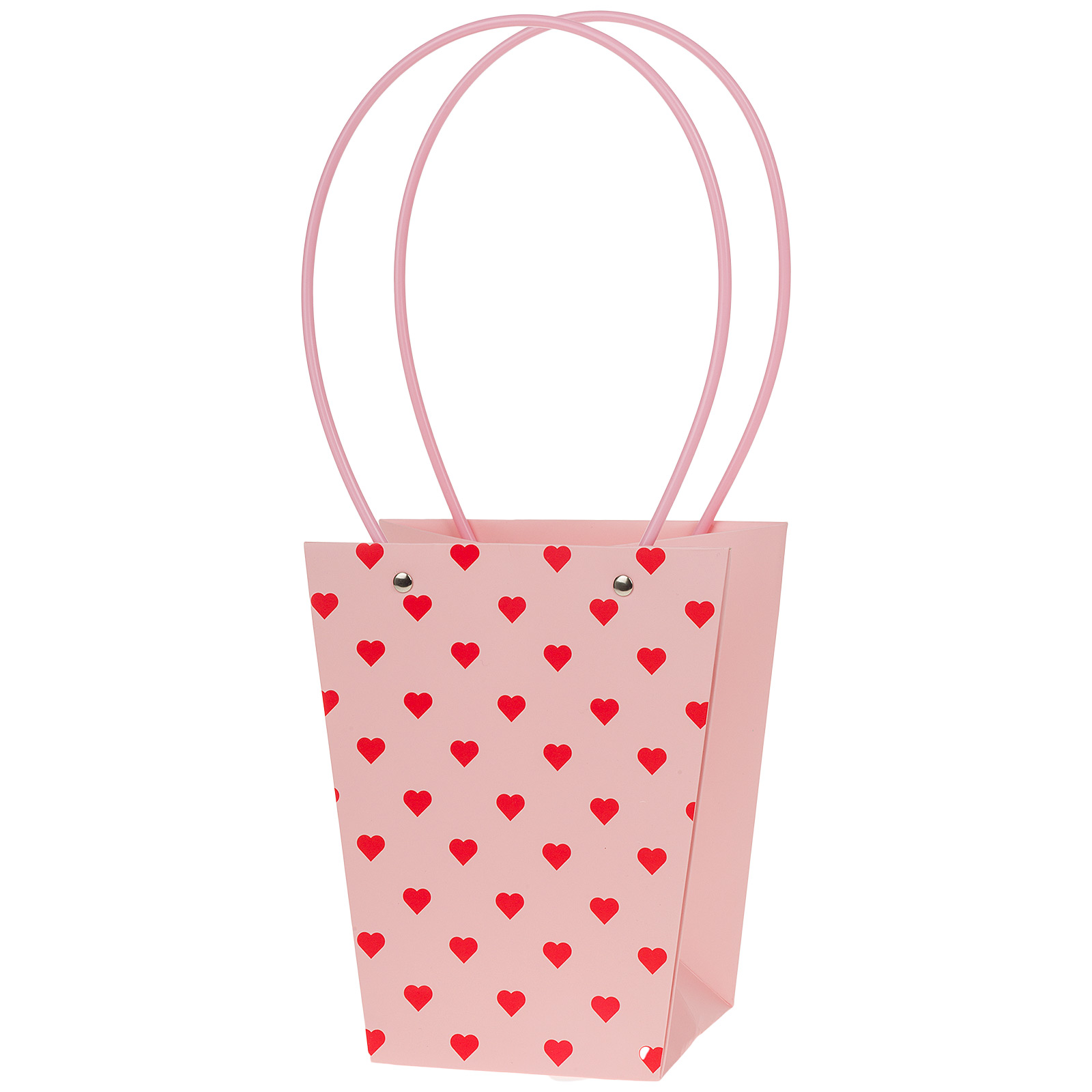 Сумка подарочная "Это любовь" (картон), 17x11,5xH20 см, набор (10 шт), с ламинацией Красный-Розовый