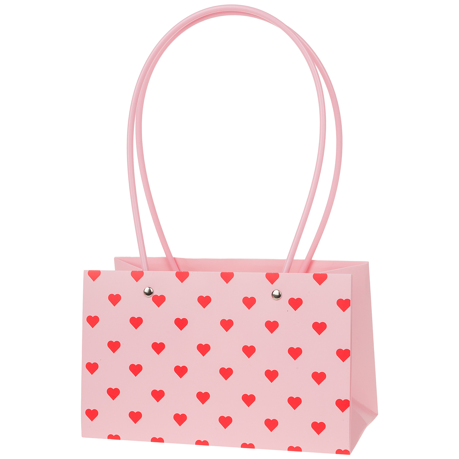 Сумка подарочная "Это любовь" (картон), 22x10,5xH13,5 см, набор (10 шт), с ламинацией Красный-розовы