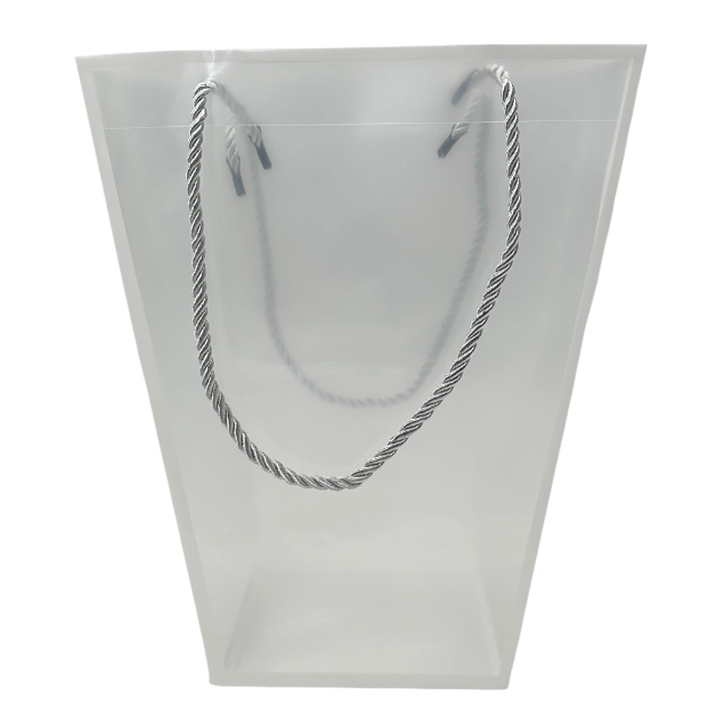 Сумка подарочная (пластик), 24x12xH26 см, набор (10 шт), с окантовкой Прозрачный