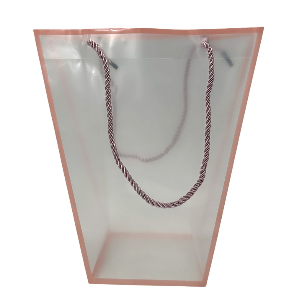 Сумка подарочная (пластик), 24x12xH26 см, набор (10 шт), с окантовкой Прозрачный