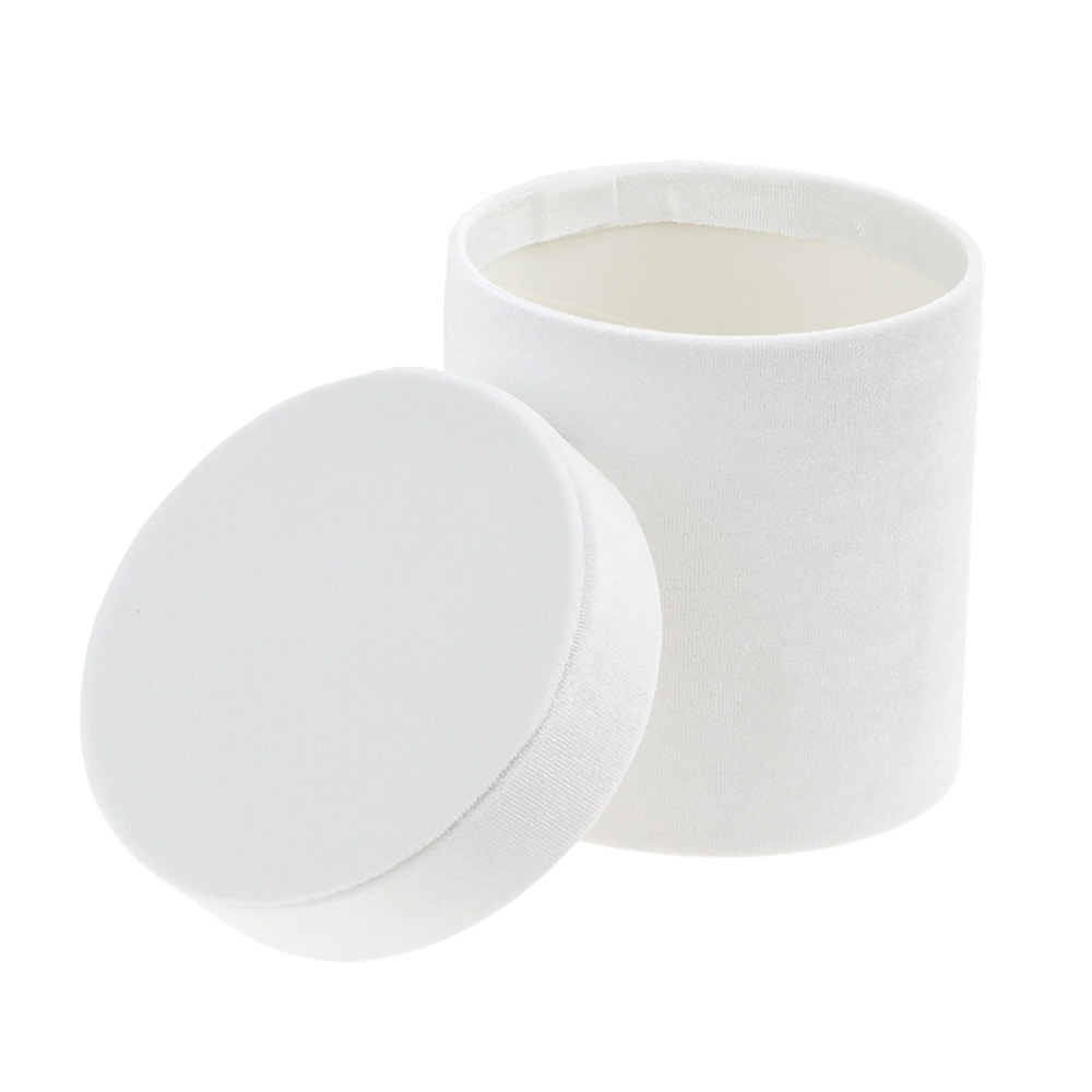 Коробка шляпная (бархат), D11xH11 см Белый