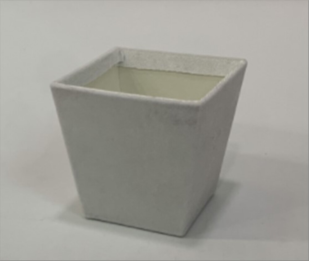 Коробка-кашпо (бархат), 11x11xH11 см Белый