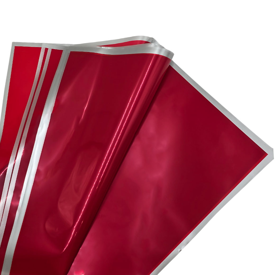 Пленка матовая "Серебряные линии", 57x57 см, 53 mic, набор (20 шт) Красный