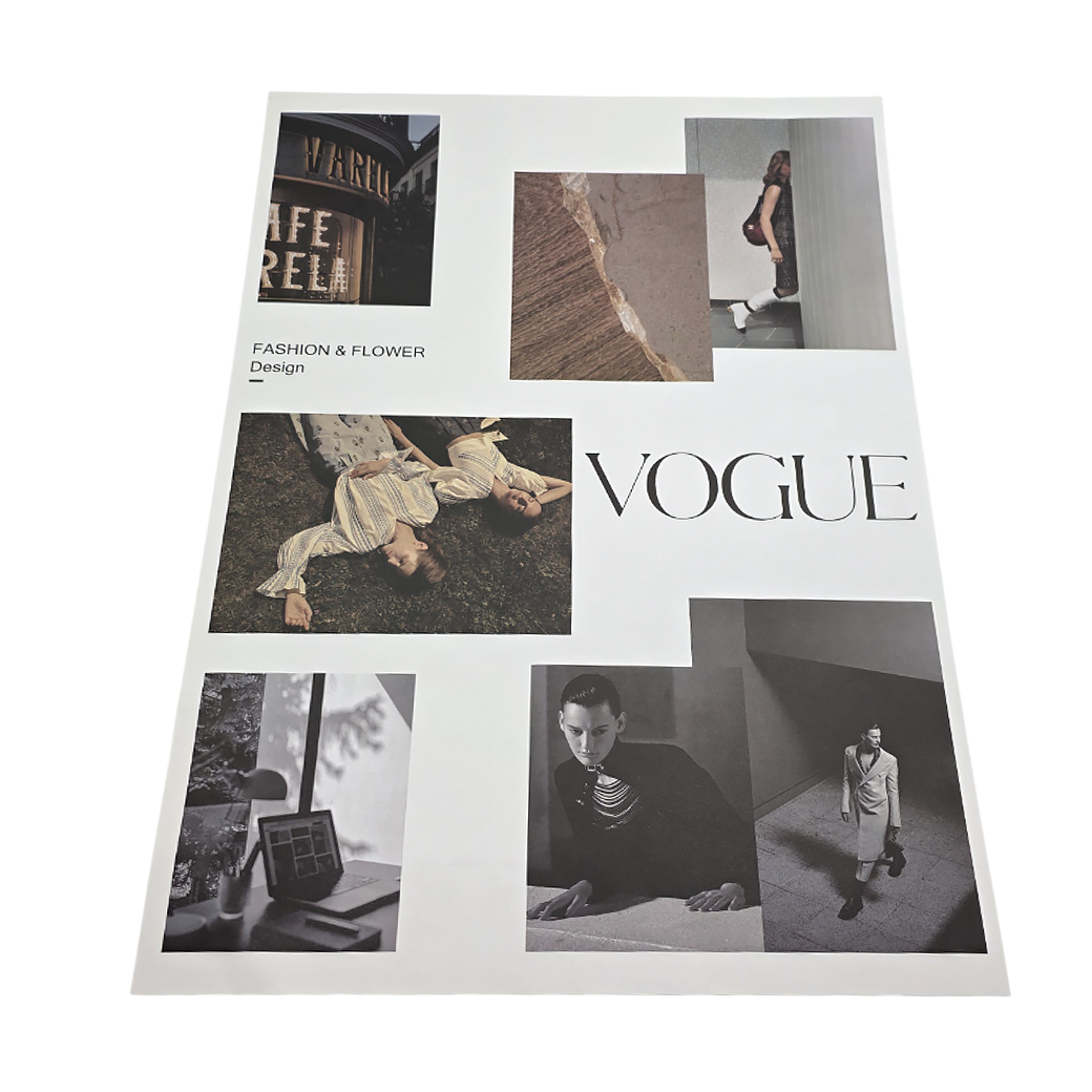 Бумага подарочная "Vogue", 35x50 см, 100 гр/м2, набор (10 шт) Разноцветный