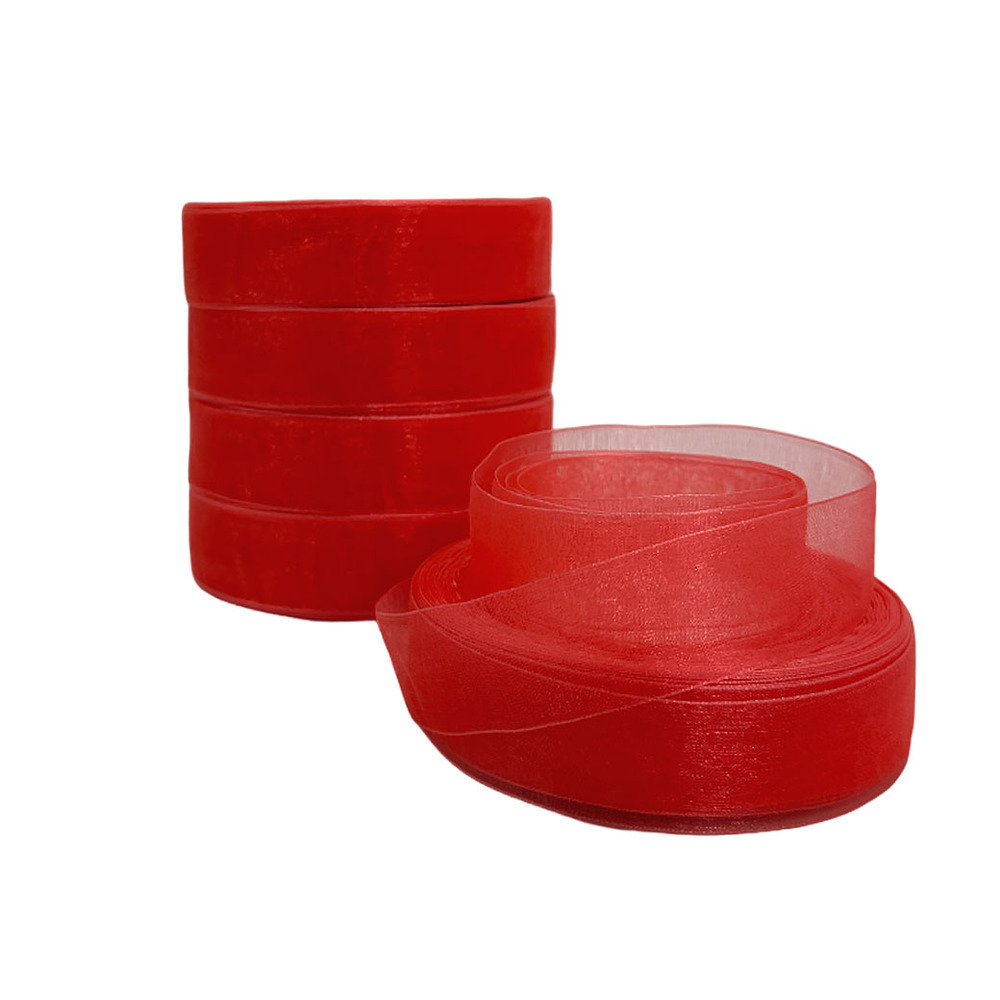 Лента органза, 25 ммx50 ярд Ягодный