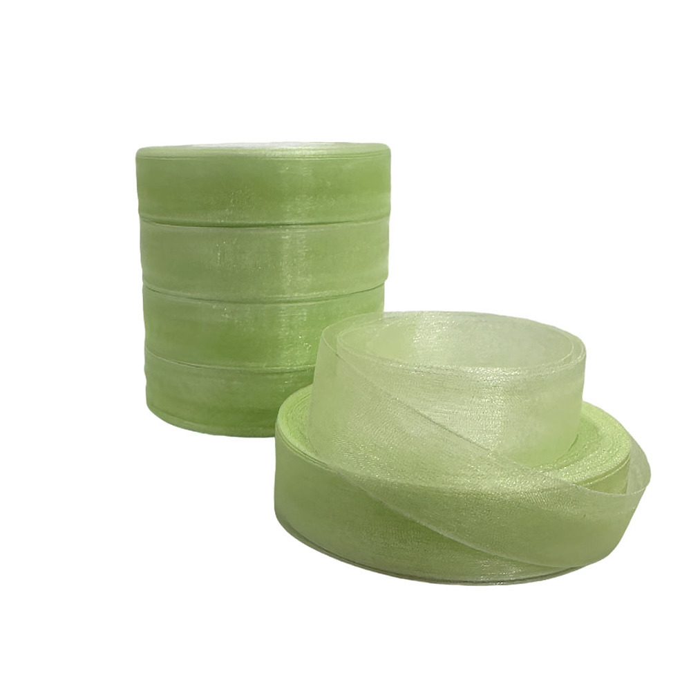 Лента органза, 25 ммx50 ярд Салатовый