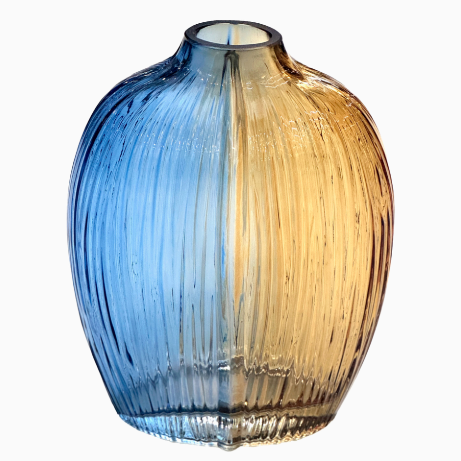 Ваза "Sunup" (стекло), D21xH28 см Коричневый-синий