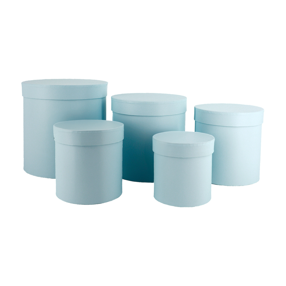 Коробка шляпная, D16xH16 см, с крышкой Светло-голубой