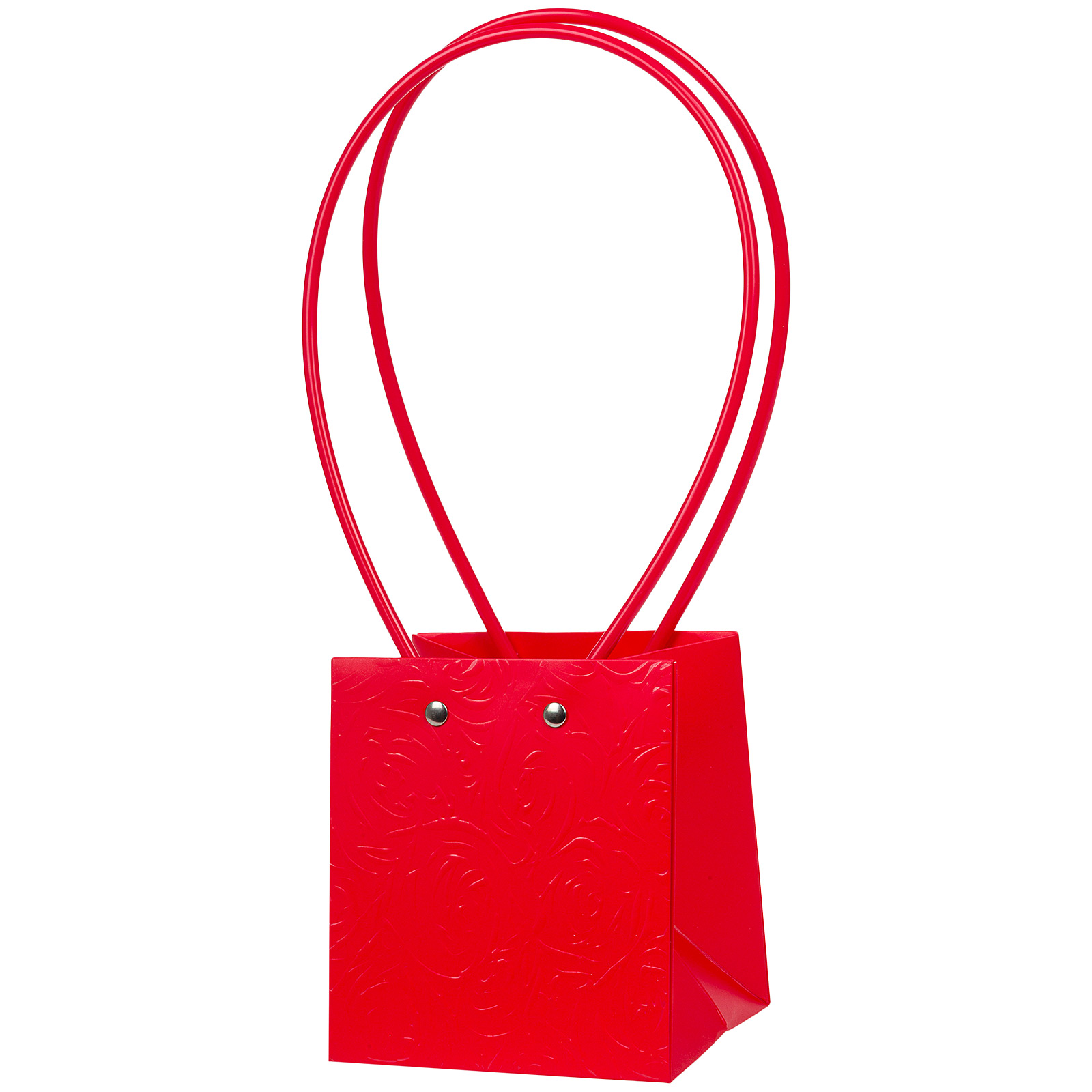 Сумка подарочная "Roses" (картон), 11,5x10,5xH13 см, набор (10 шт), с ламинацией Красный