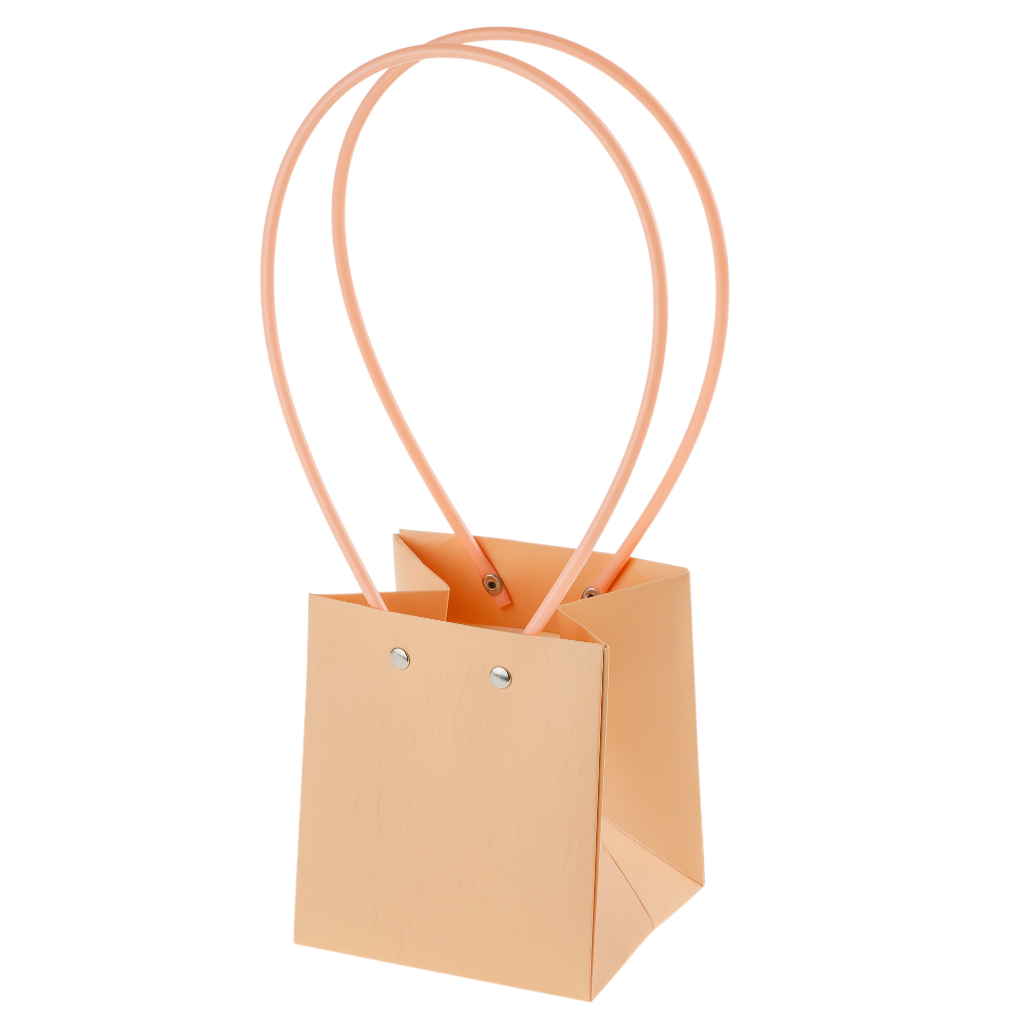 Сумка подарочная "Roses" (картон), 11,5x10,5xH13 см, набор (10 шт), с ламинацией Персиковый