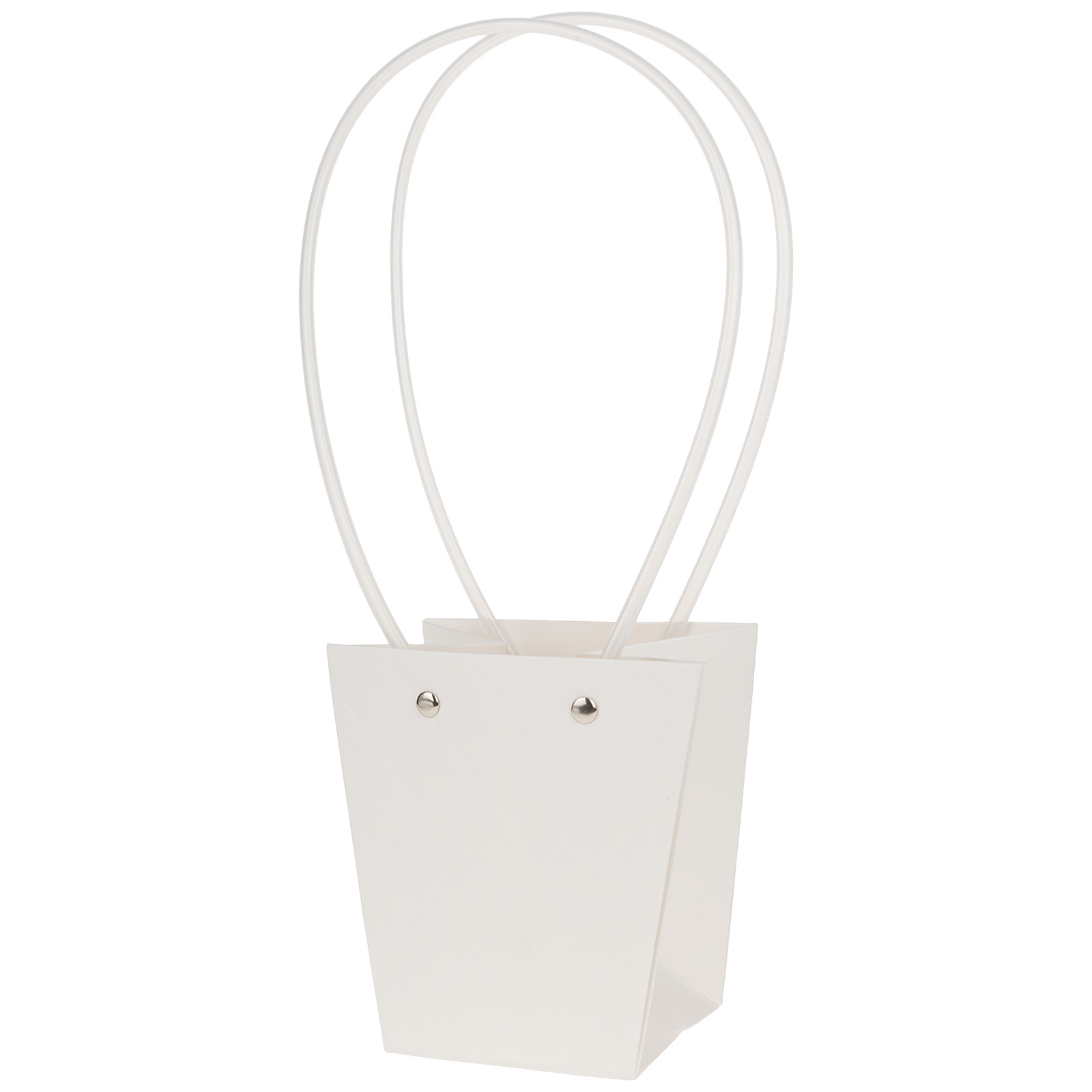 Сумка подарочная "Diamond" (картон), 12x8xH12,5 см, набор (10 шт), с ламинацией Белый